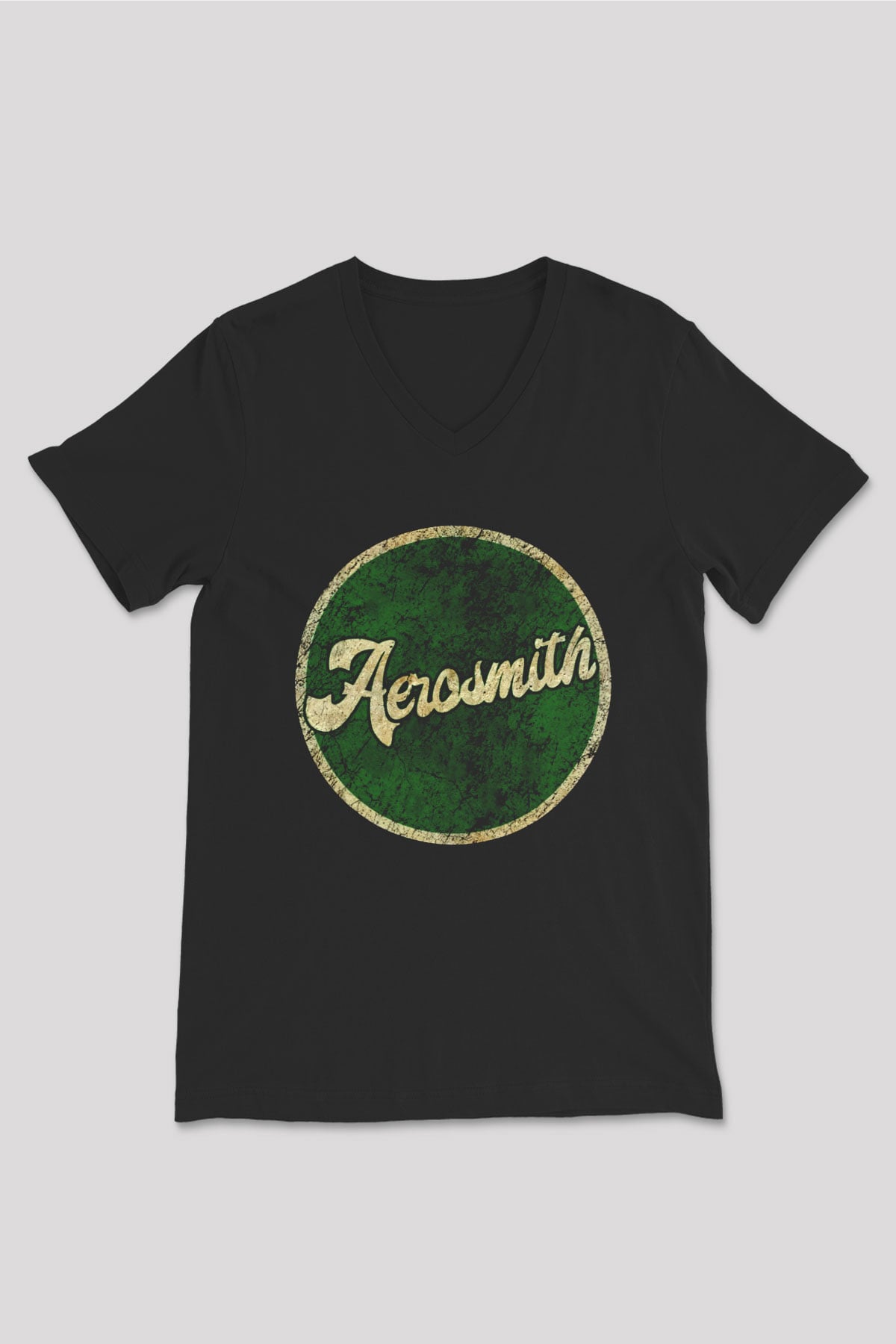  Aerosmith Siyah Unisex V Yaka Tişört
