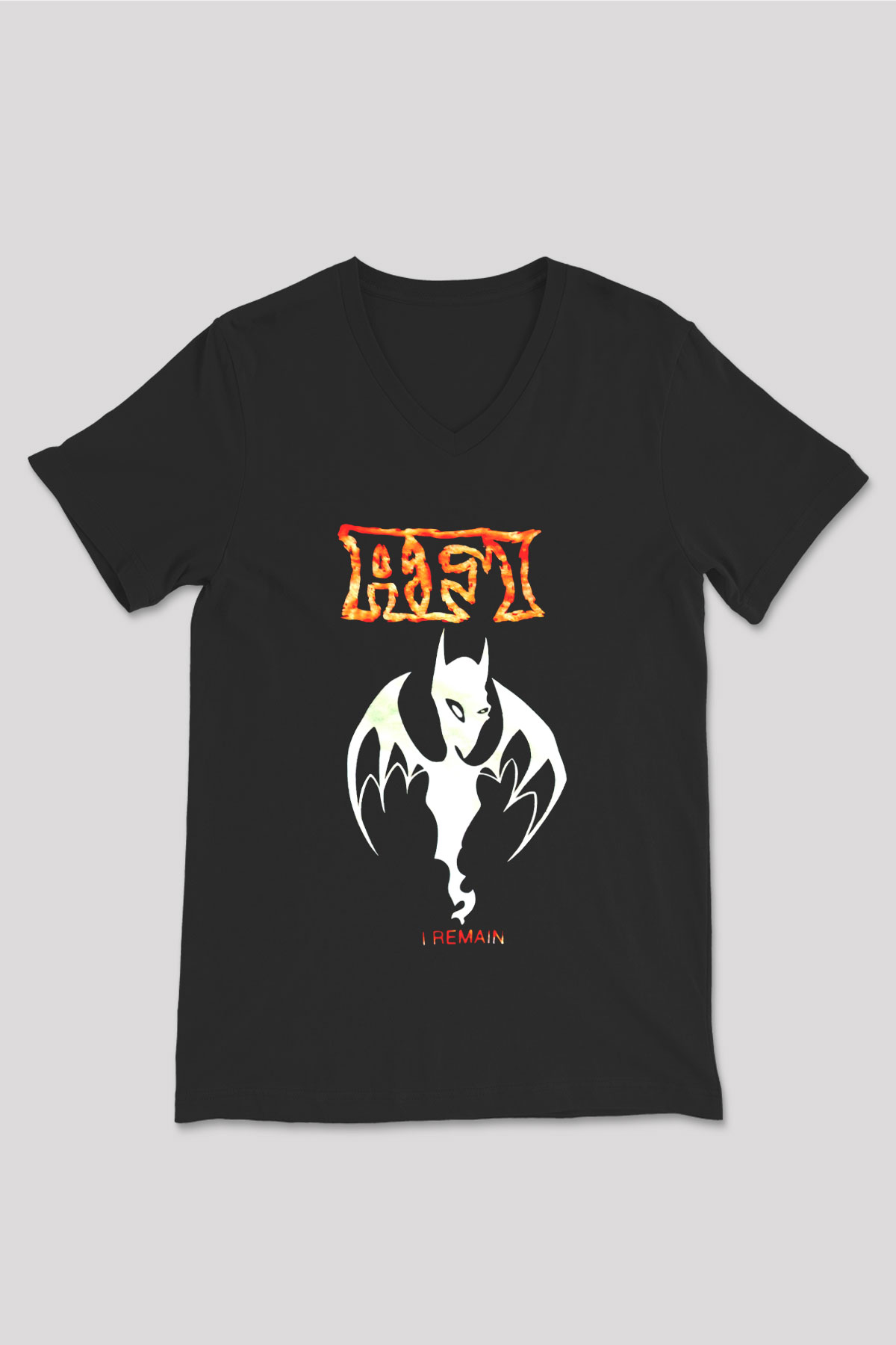  Afi Siyah Unisex V Yaka Tişört