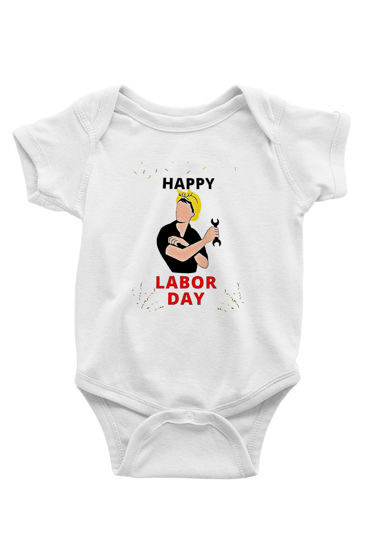 1 Mayıs Baskılı Beyaz Unisex Bebek Body - Zıbın