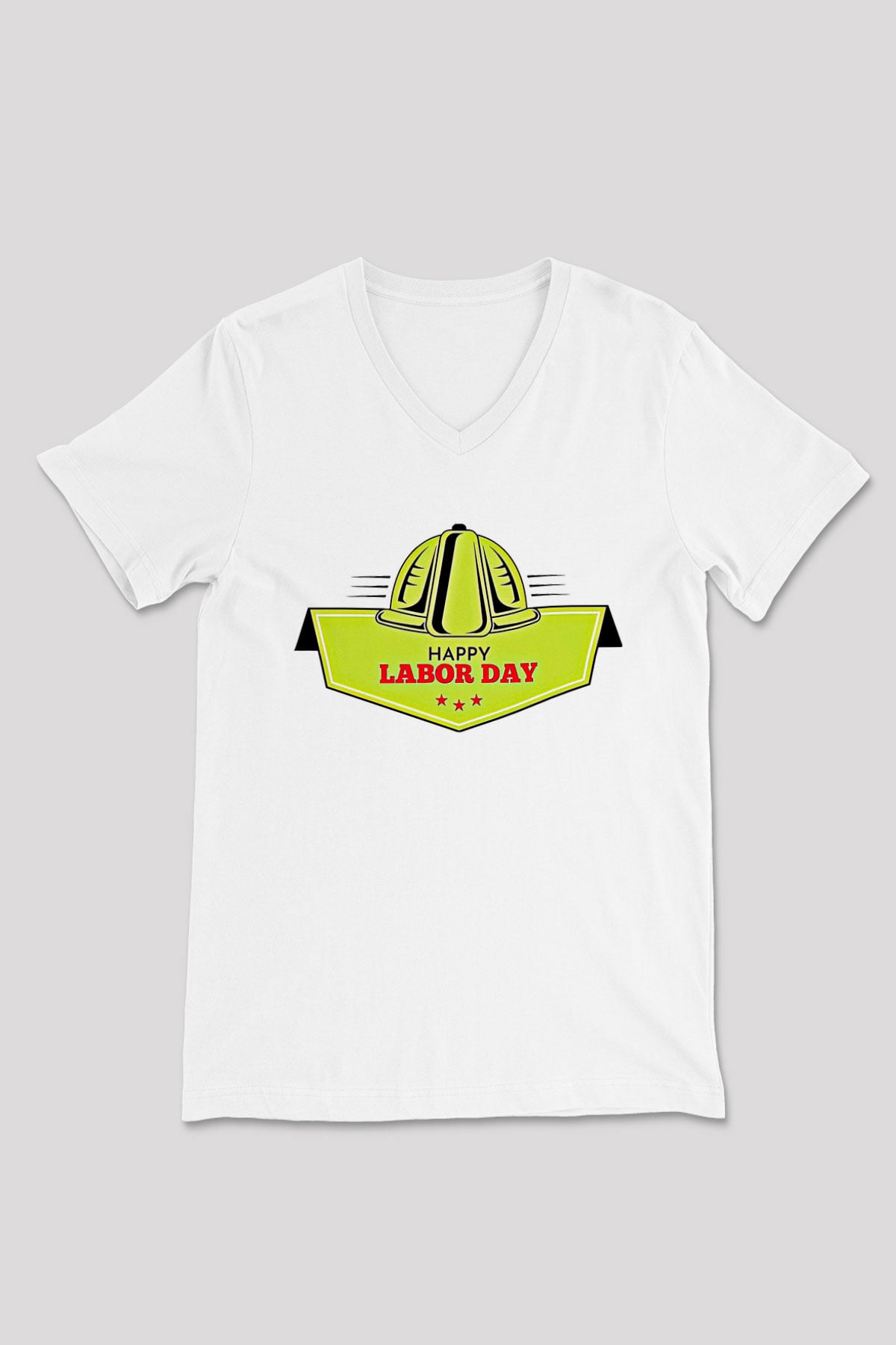 1 Mayıs Baskılı Beyaz Unisex V Yaka Tişört - Tshirt
