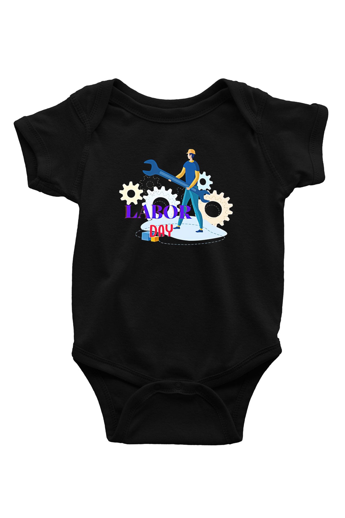1 Mayıs Baskılı Unisex Siyah Bebek Body - Zıbın