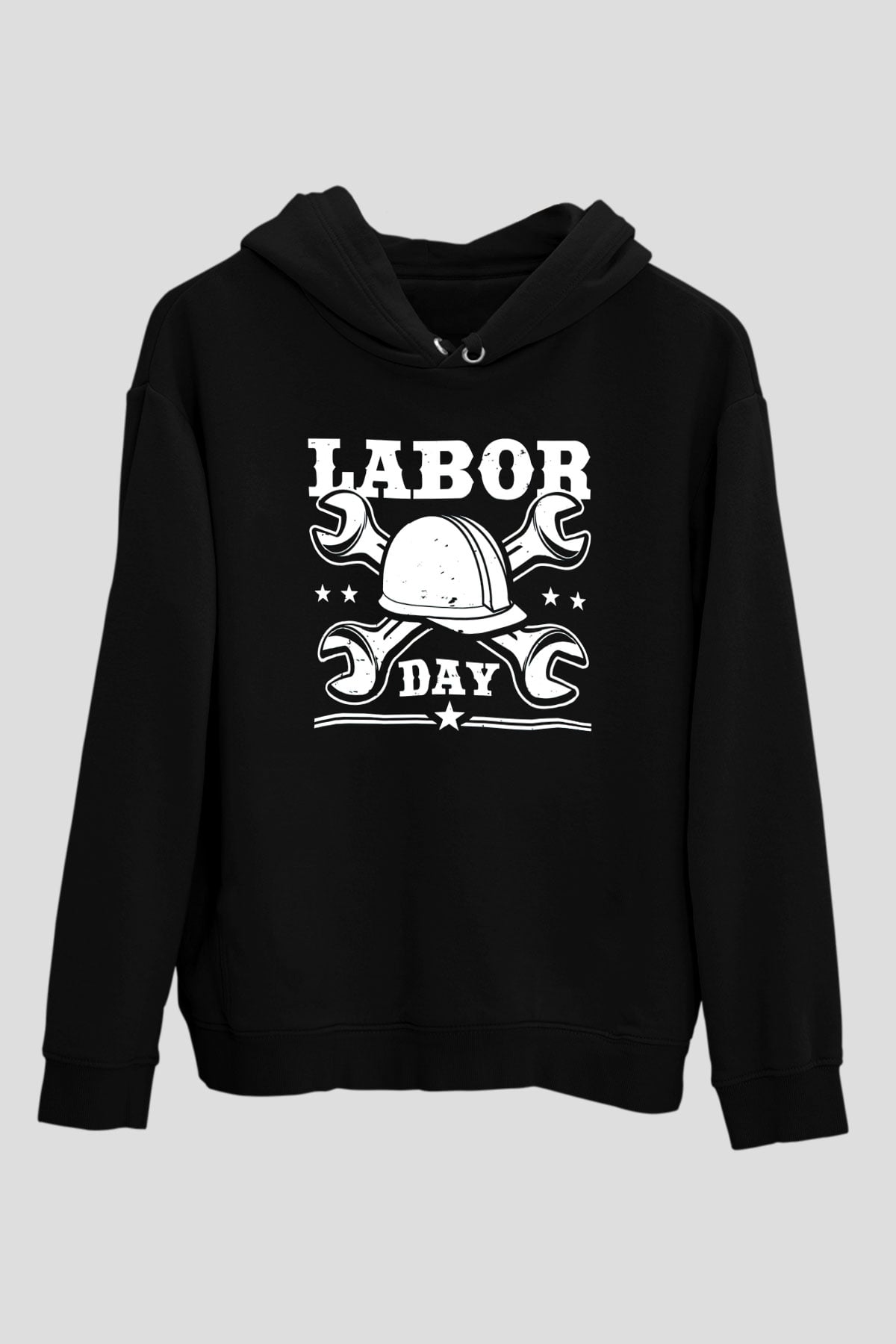 1 Mayıs Baskılı Unisex Siyah Hoodie