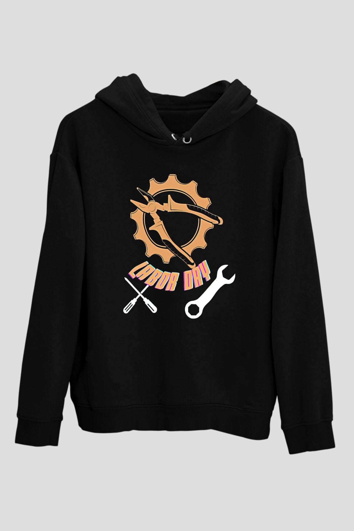 1 Mayıs Baskılı Unisex Siyah Hoodie