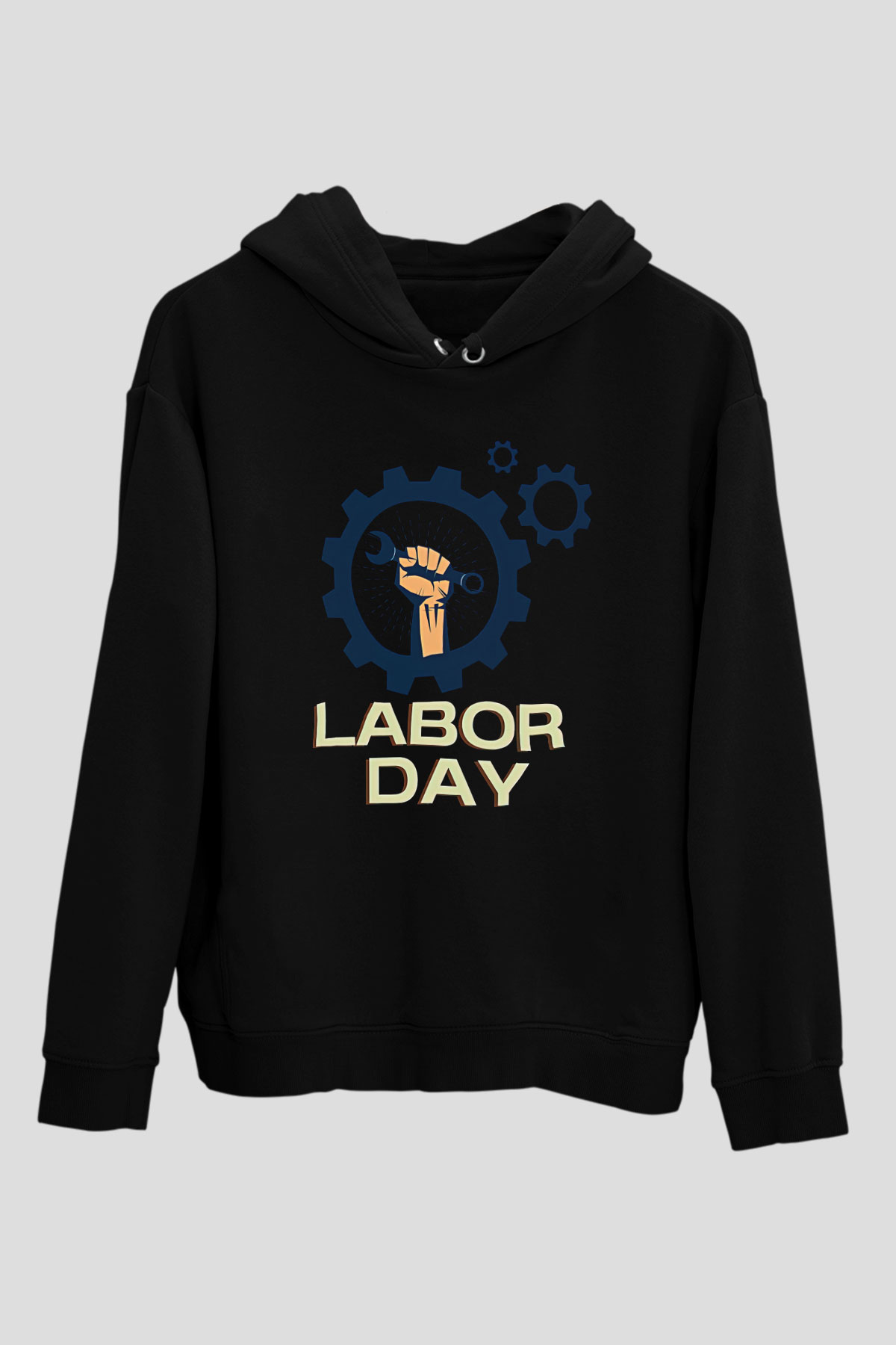 1 Mayıs Baskılı Unisex Siyah Hoodie