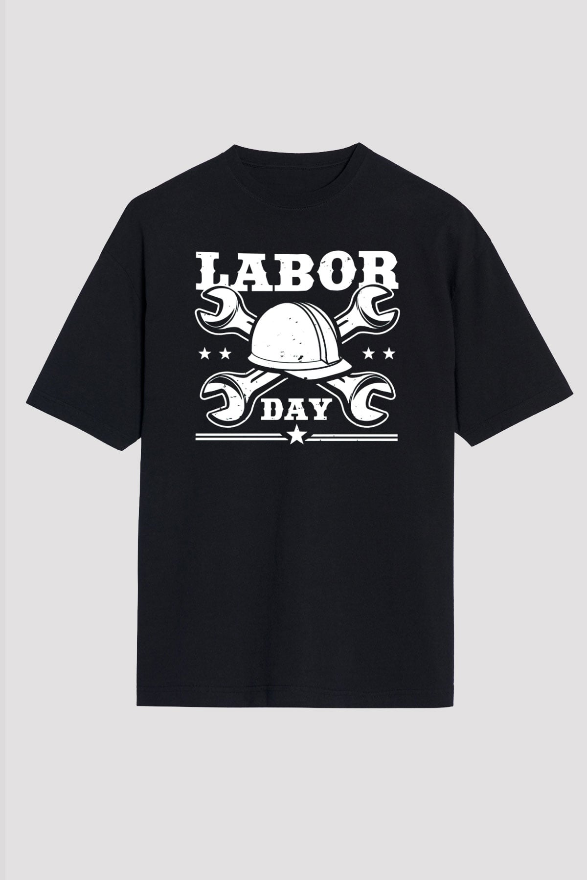 1 Mayıs Baskılı Unisex Siyah Oversize Tişört - Tshirt