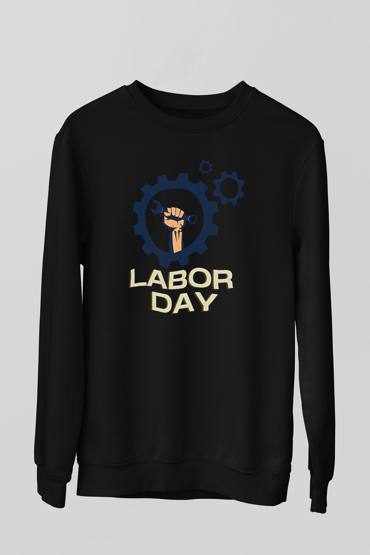 1 Mayıs Baskılı Unisex Siyah Sweatshirt