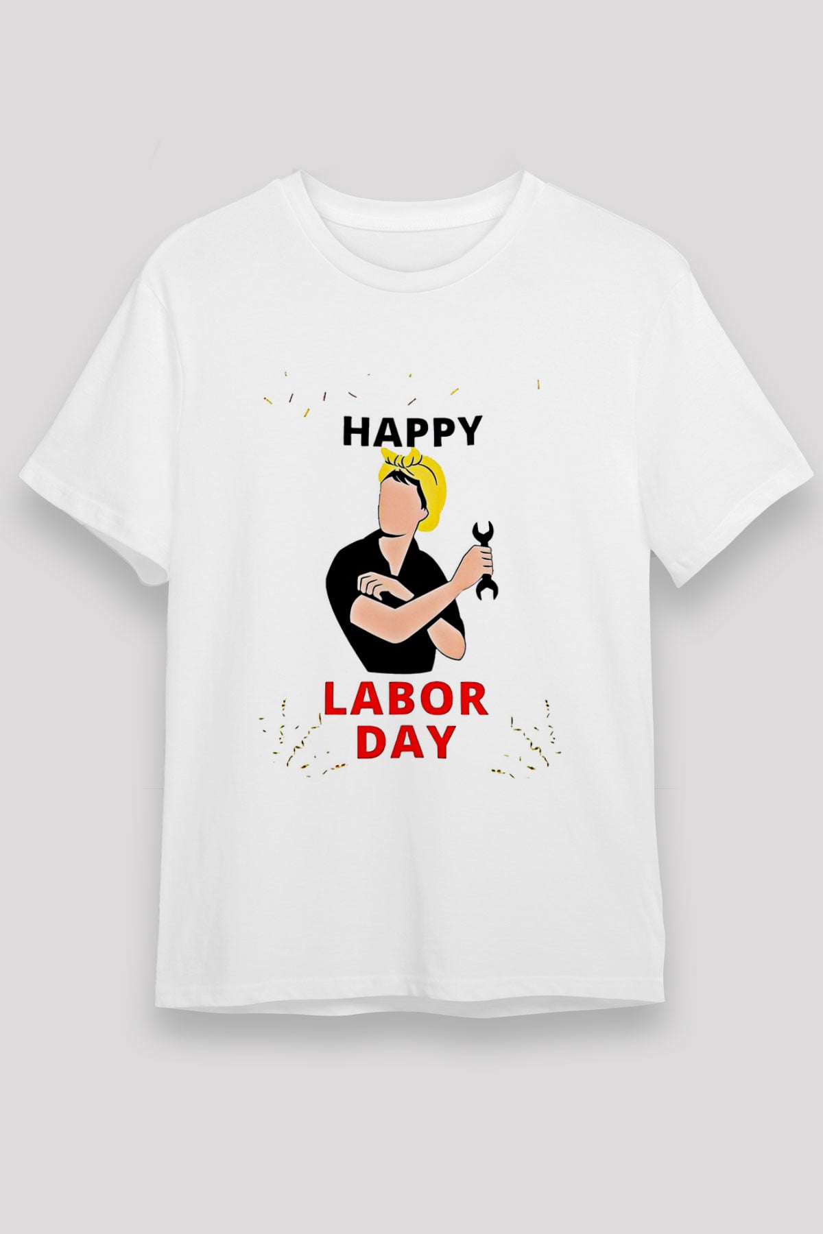 1 Mayıs Unisex Baskılı Beyaz Tişört - Tshirt