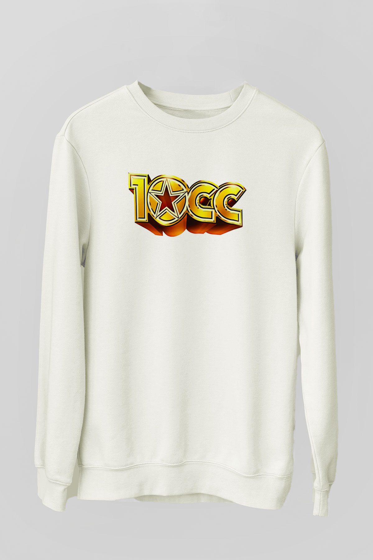 10cc Baskılı Beyaz Unisex Sweatshirt