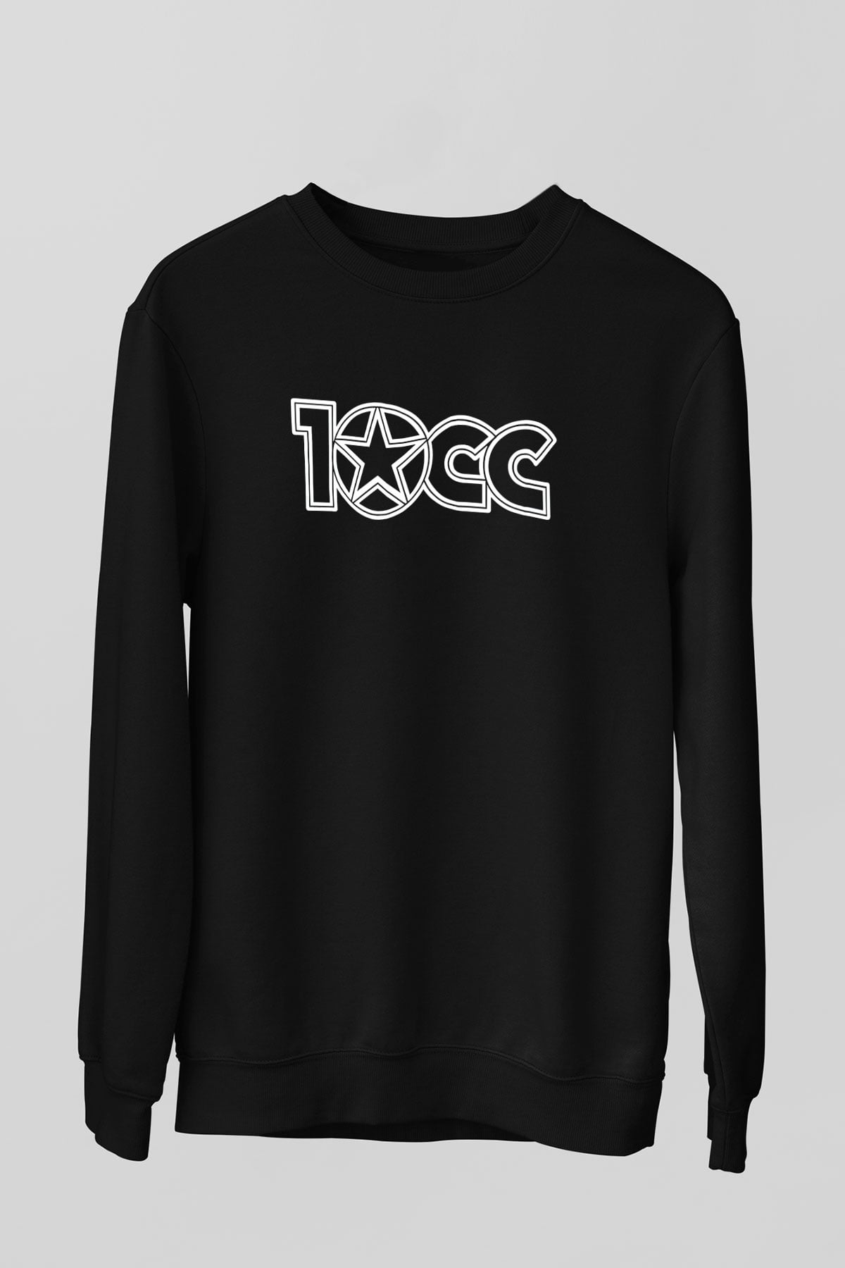 10cc Baskılı Unisex Siyah Sweatshirt