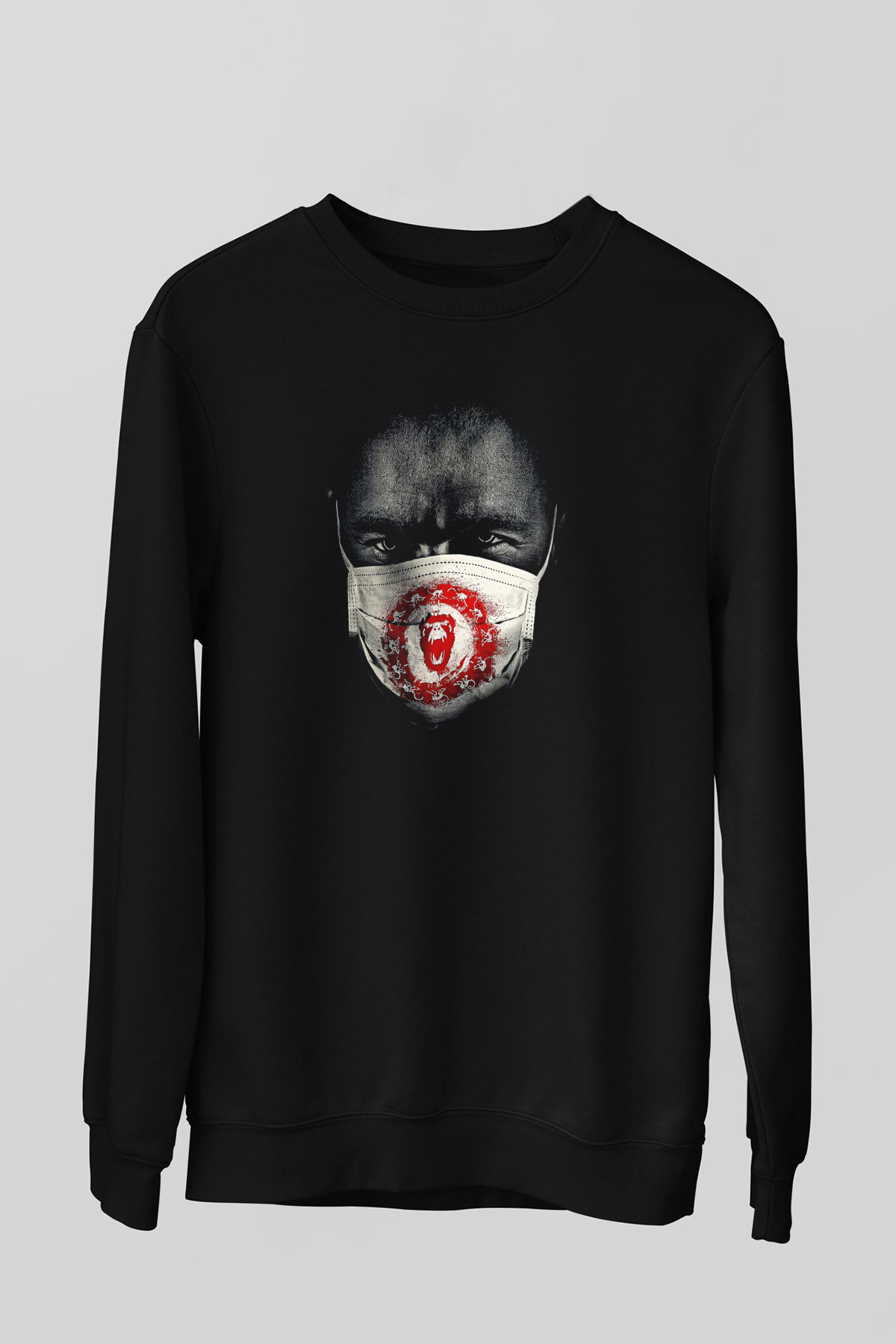 12 Maymun (12 Monkeys) Baskılı Unisex Siyah Sweatshirt