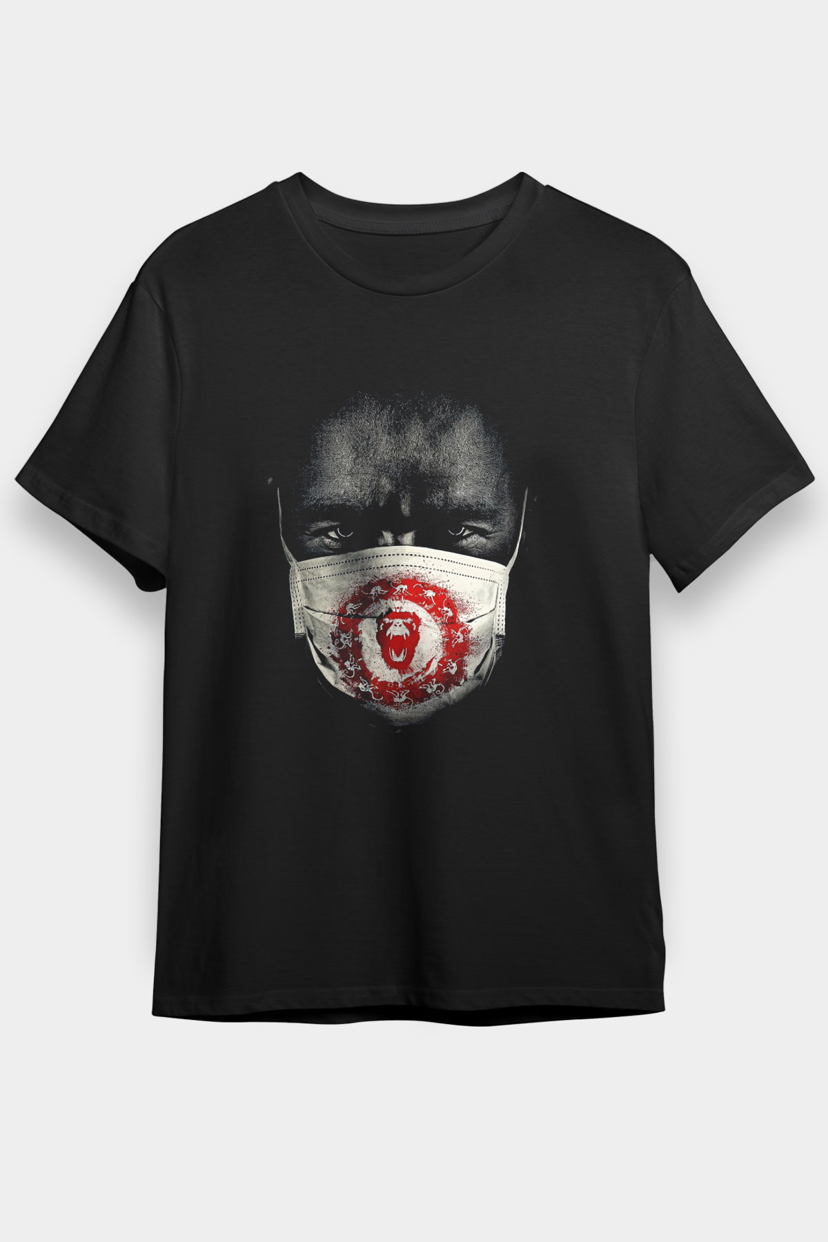 12 Maymun (12 Monkeys) Baskılı Unisex Siyah Tişört - Tshirt