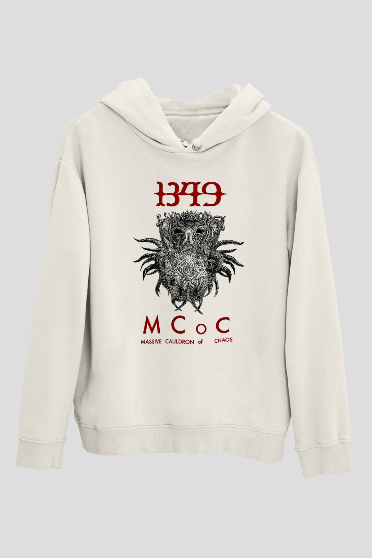 1349 Baskılı Unisex Beyaz Hoodie