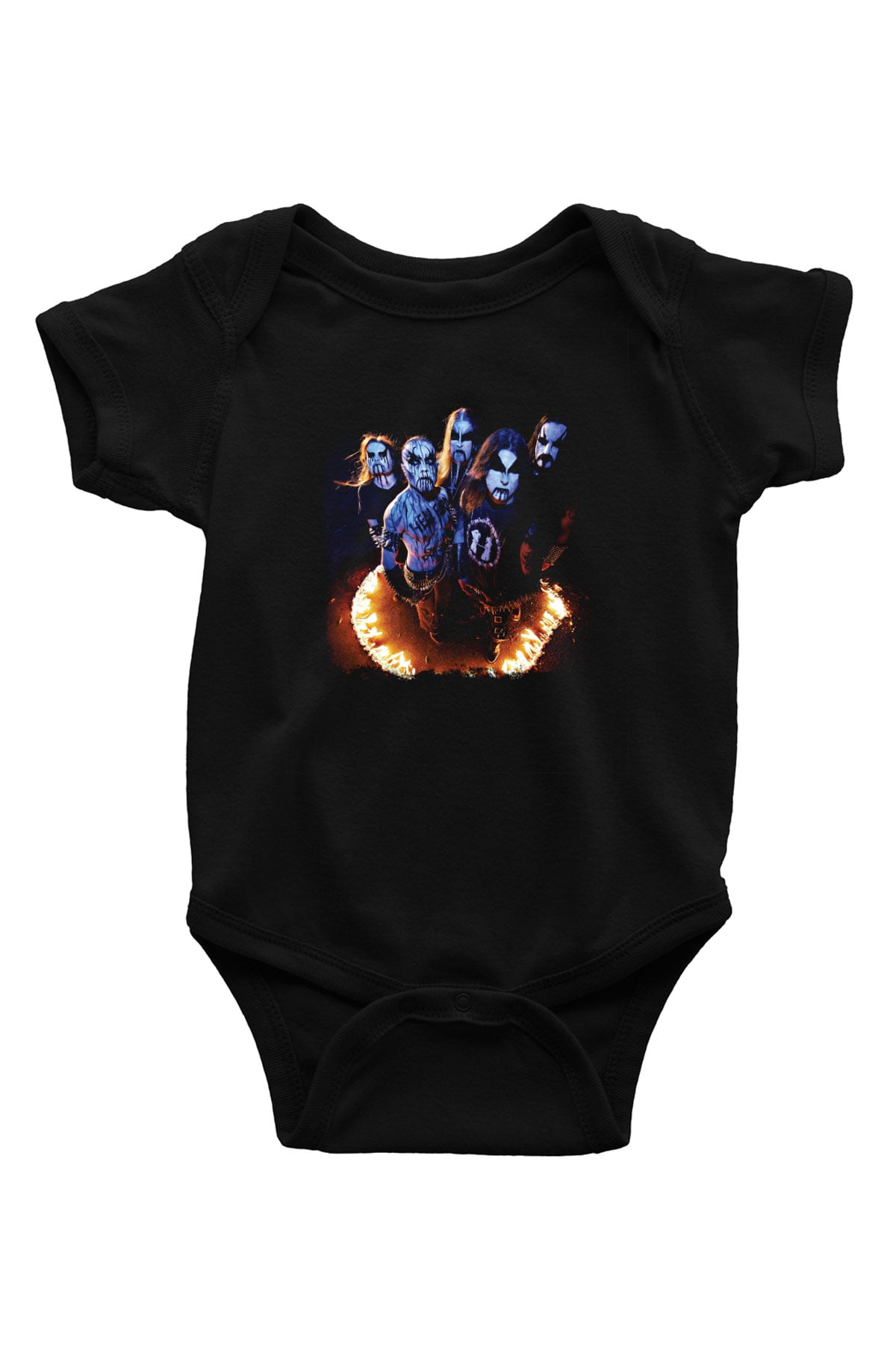 1349 Baskılı Unisex Siyah Bebek Body - Zıbın