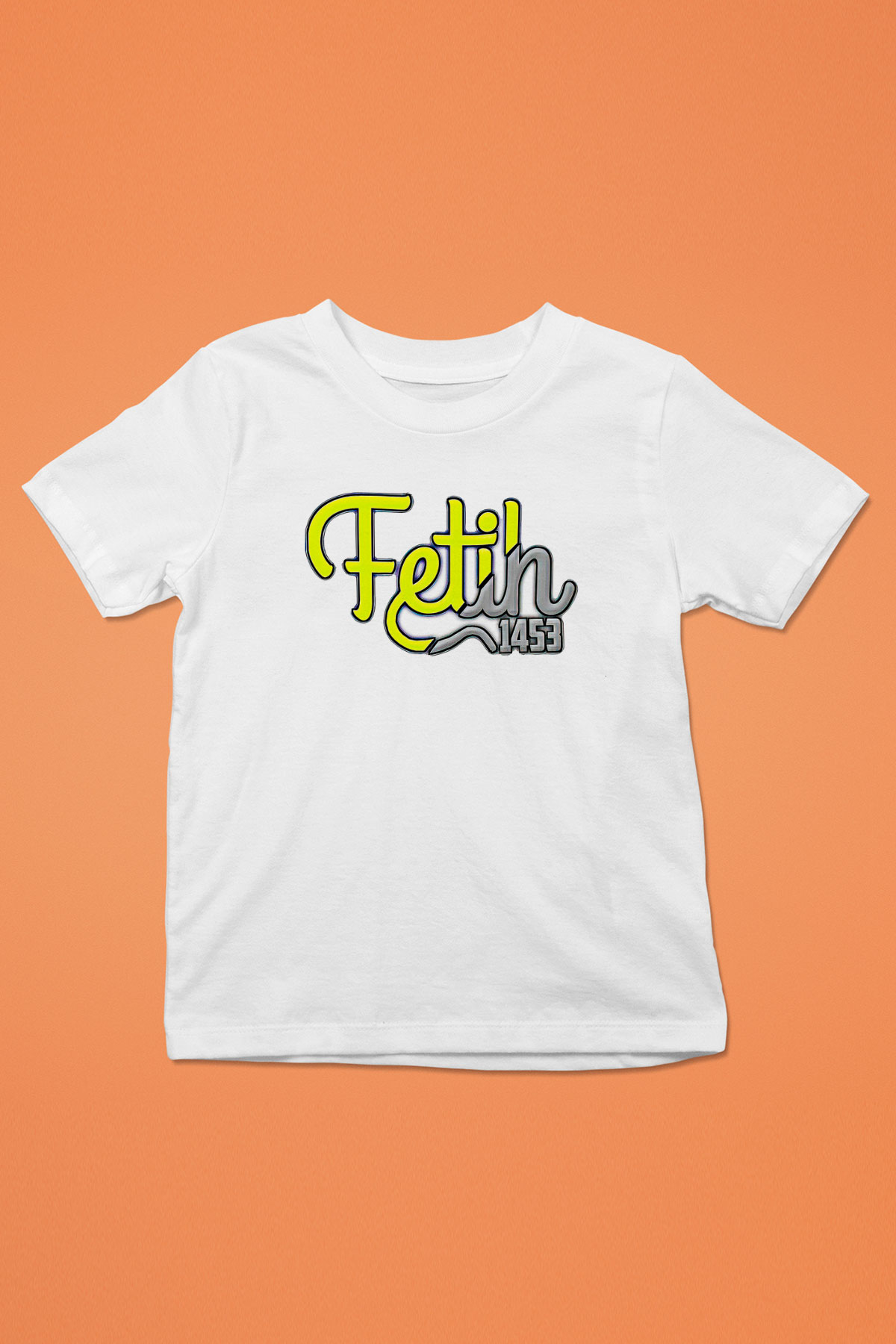 1453 Baskılı Beyaz Unisex Beyaz Çocuk Tişört - Tshirt