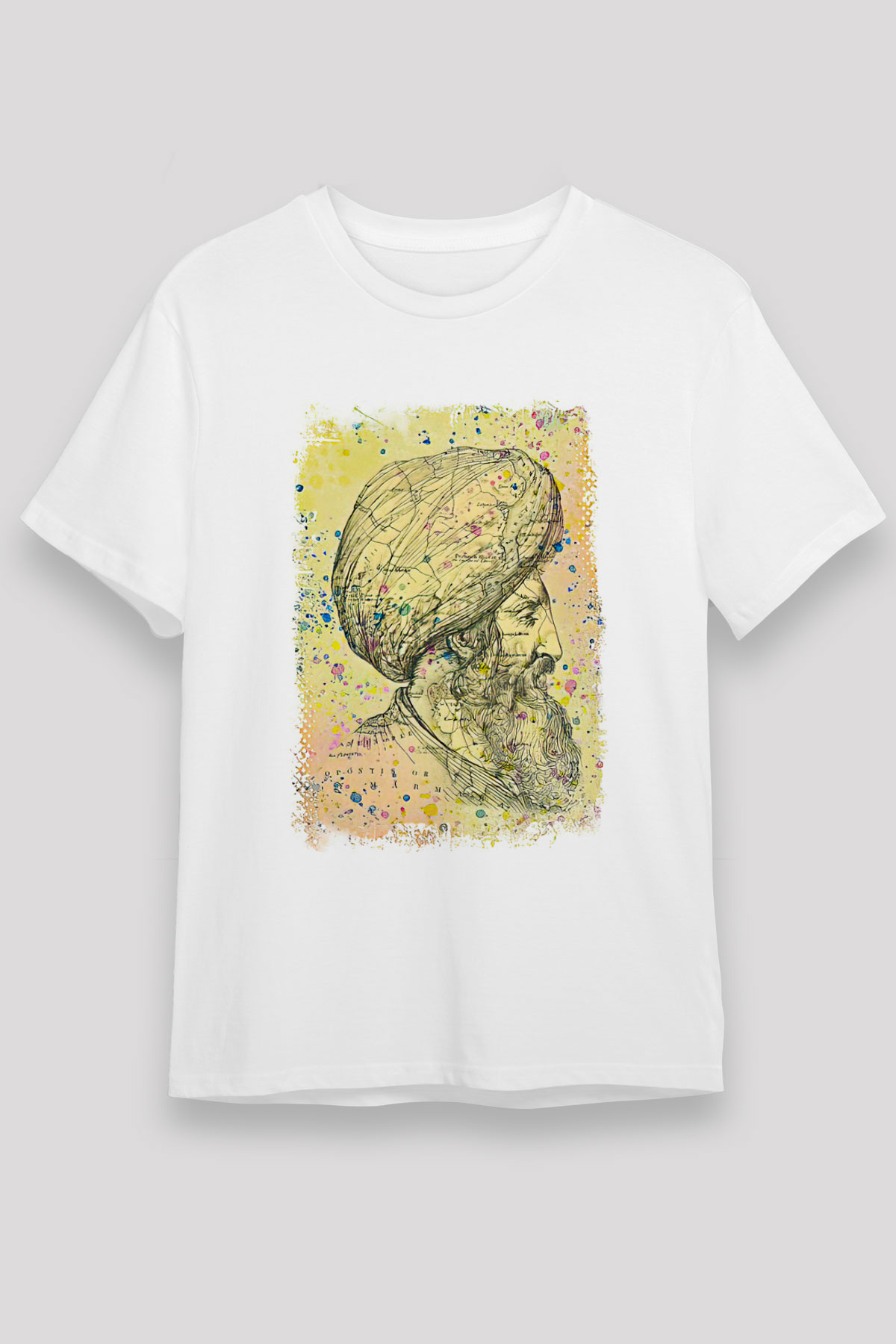 1453 Unisex Baskılı Beyaz Tişört - Tshirt