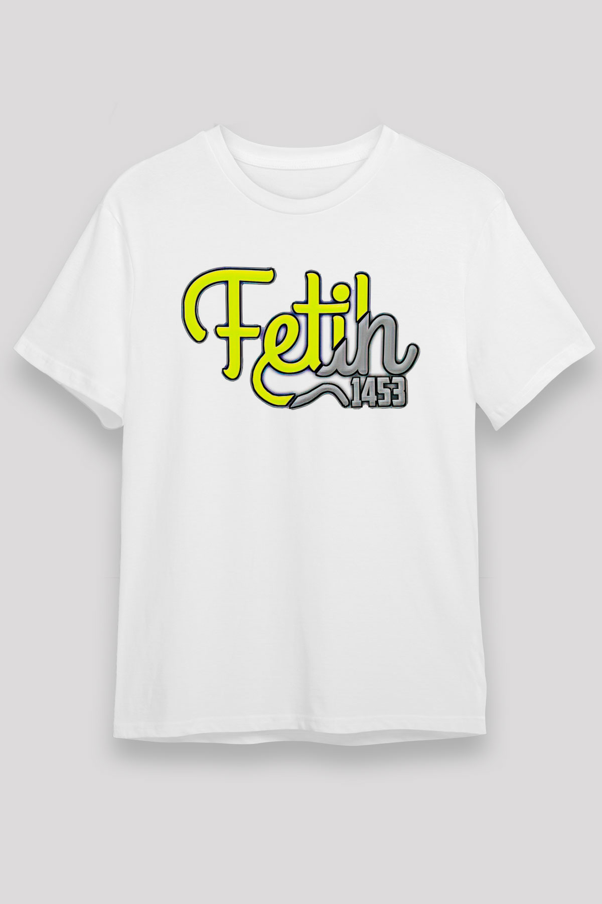 1453 Unisex Baskılı Beyaz Tişört - Tshirt