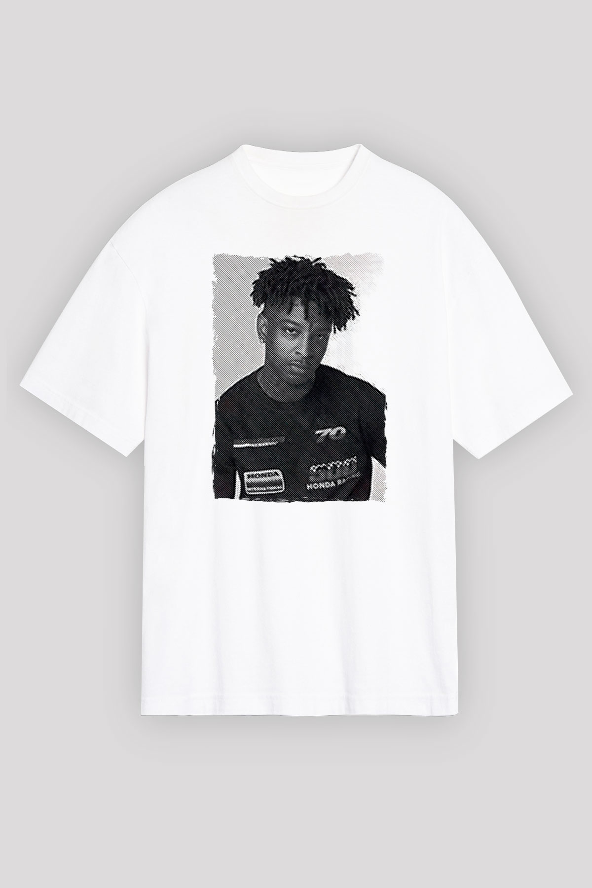21 Savage Baskılı Beyaz Unisex Oversize Tişört - Tshirt