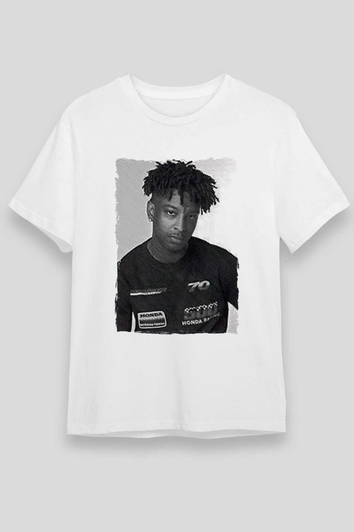 21 Savage Baskılı Unisex Beyaz Tişört - Tshirt