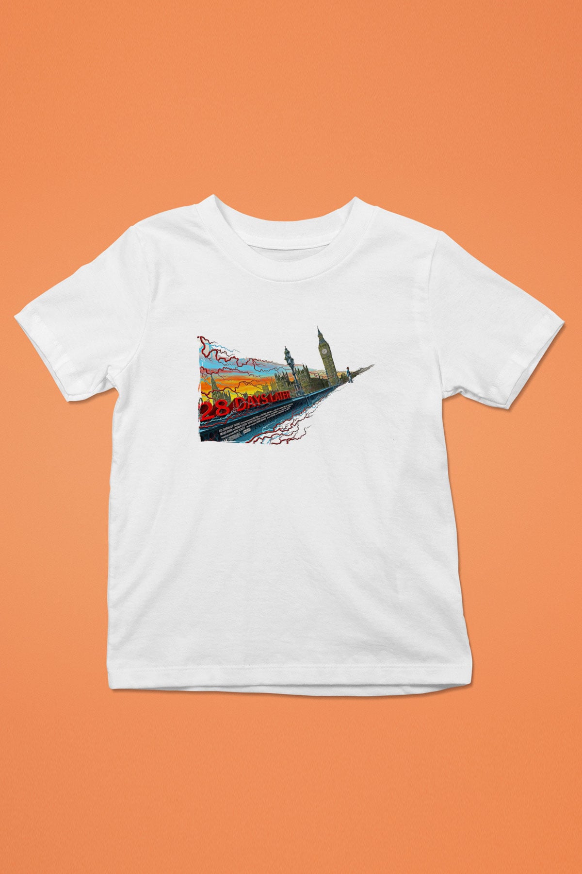 28 Days Later Baskılı Beyaz Unisex Beyaz Çocuk Tişört - Tshirt