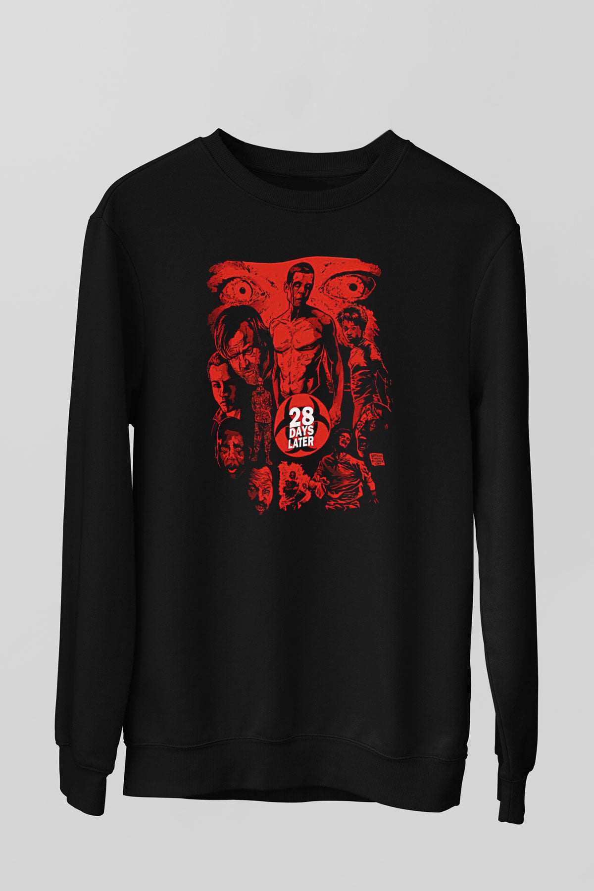 28 Days Later Baskılı Unisex Siyah Sweatshirt
