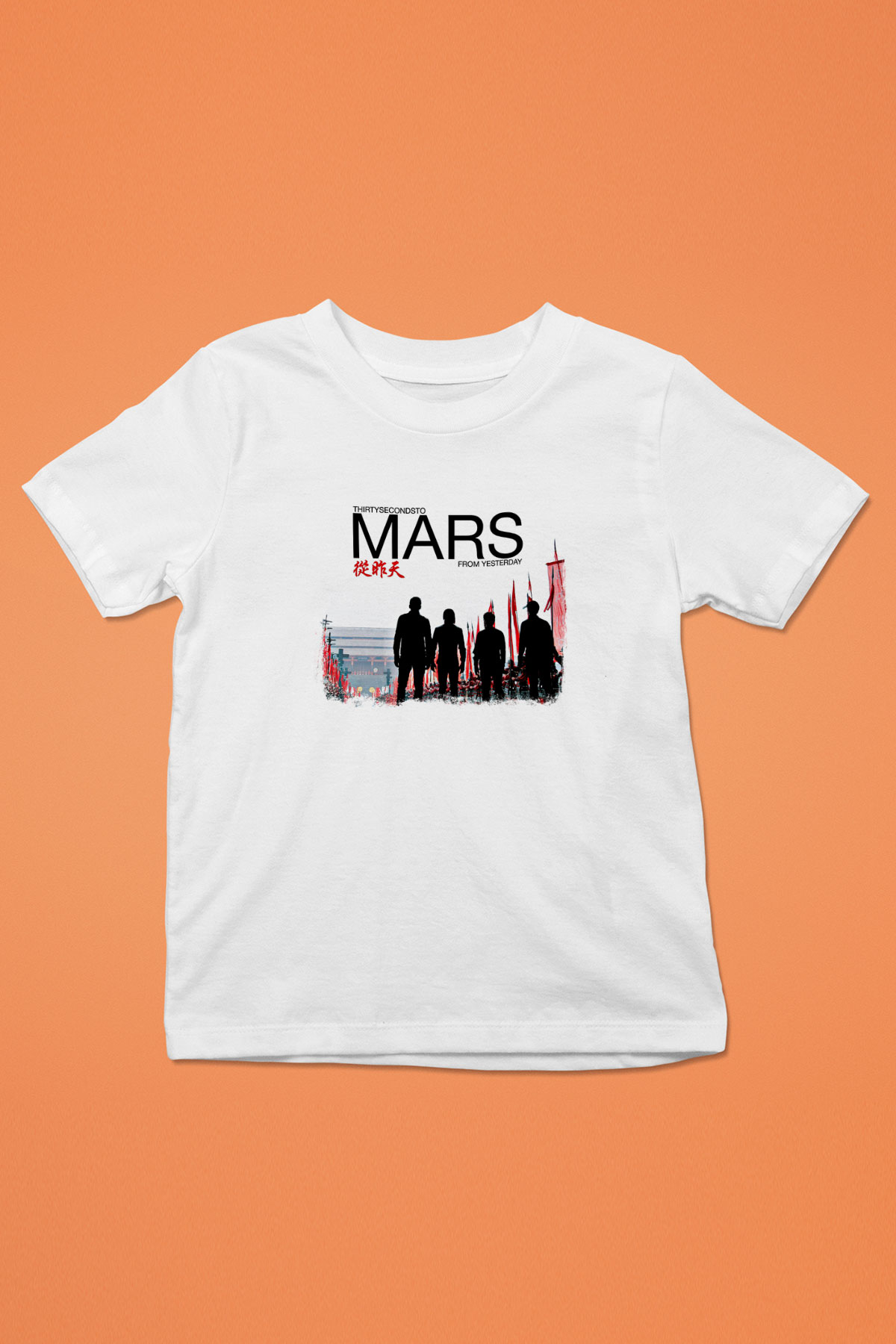 30 Seconds To Mars Baskılı Unisex Beyaz Çocuk Tişört