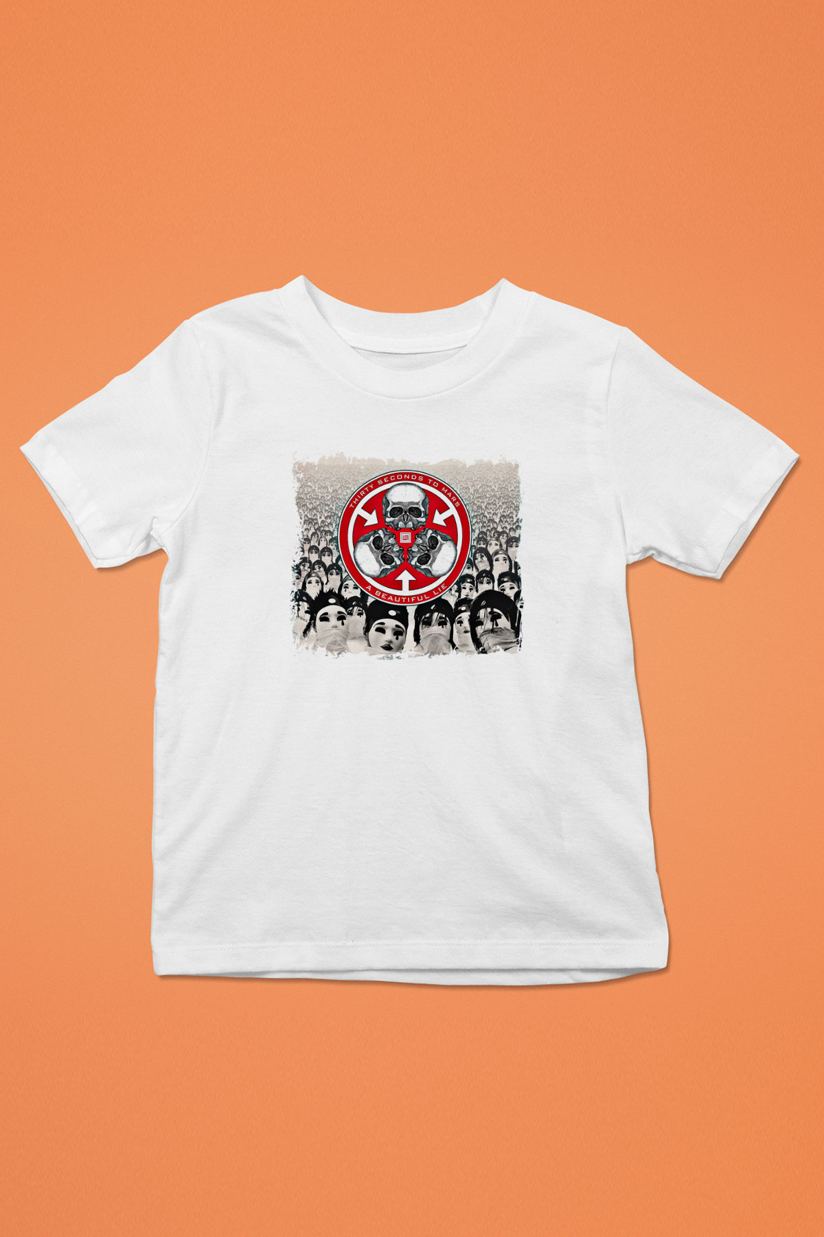 30 Seconds To Mars Baskılı Unisex Beyaz Çocuk Tişört