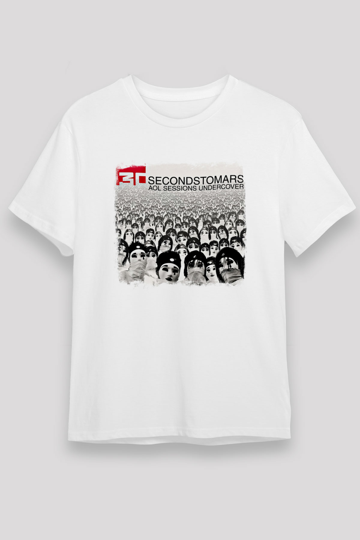30 Seconds To Mars Baskılı Unisex Beyaz Tişört
