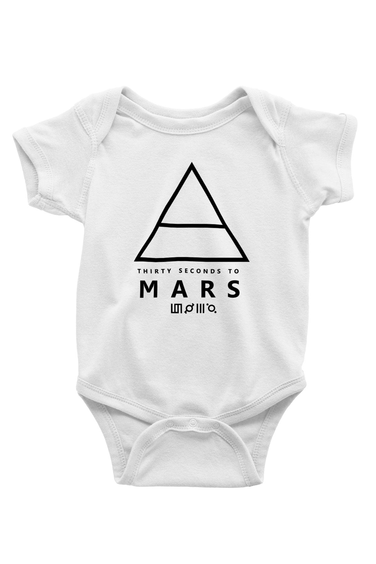 30 Seconds To Mars Baskılı Unisex Beyaz Bebek Body - Zıbın
