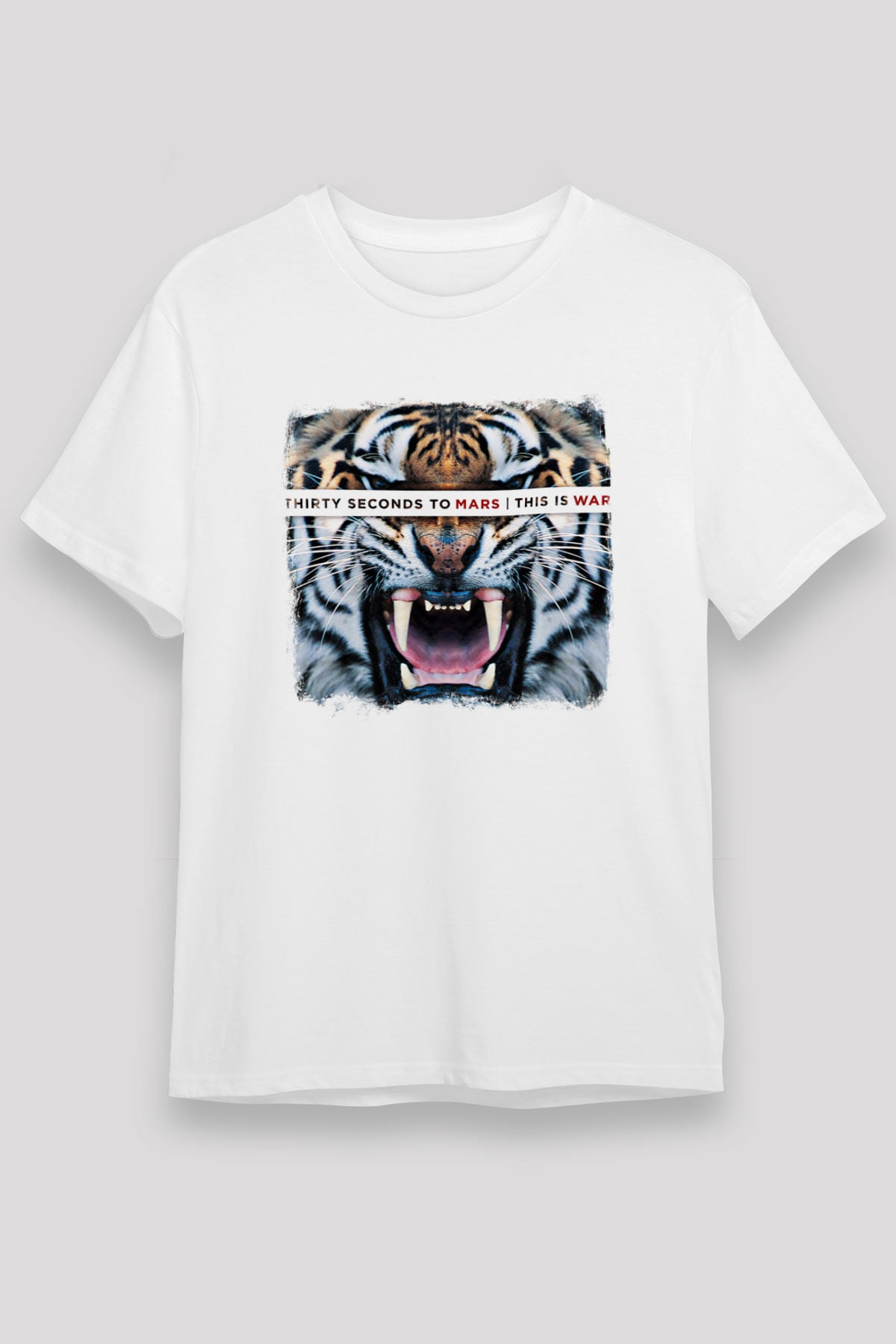 30 Seconds To Mars Baskılı Unisex Beyaz Tişört