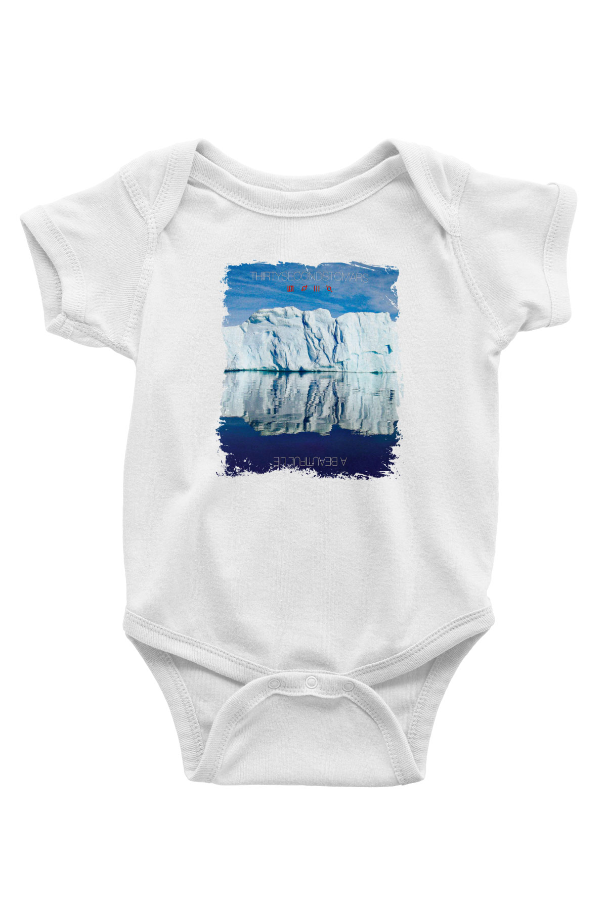 30 Seconds To Mars Baskılı Unisex Beyaz Bebek Body - Zıbın