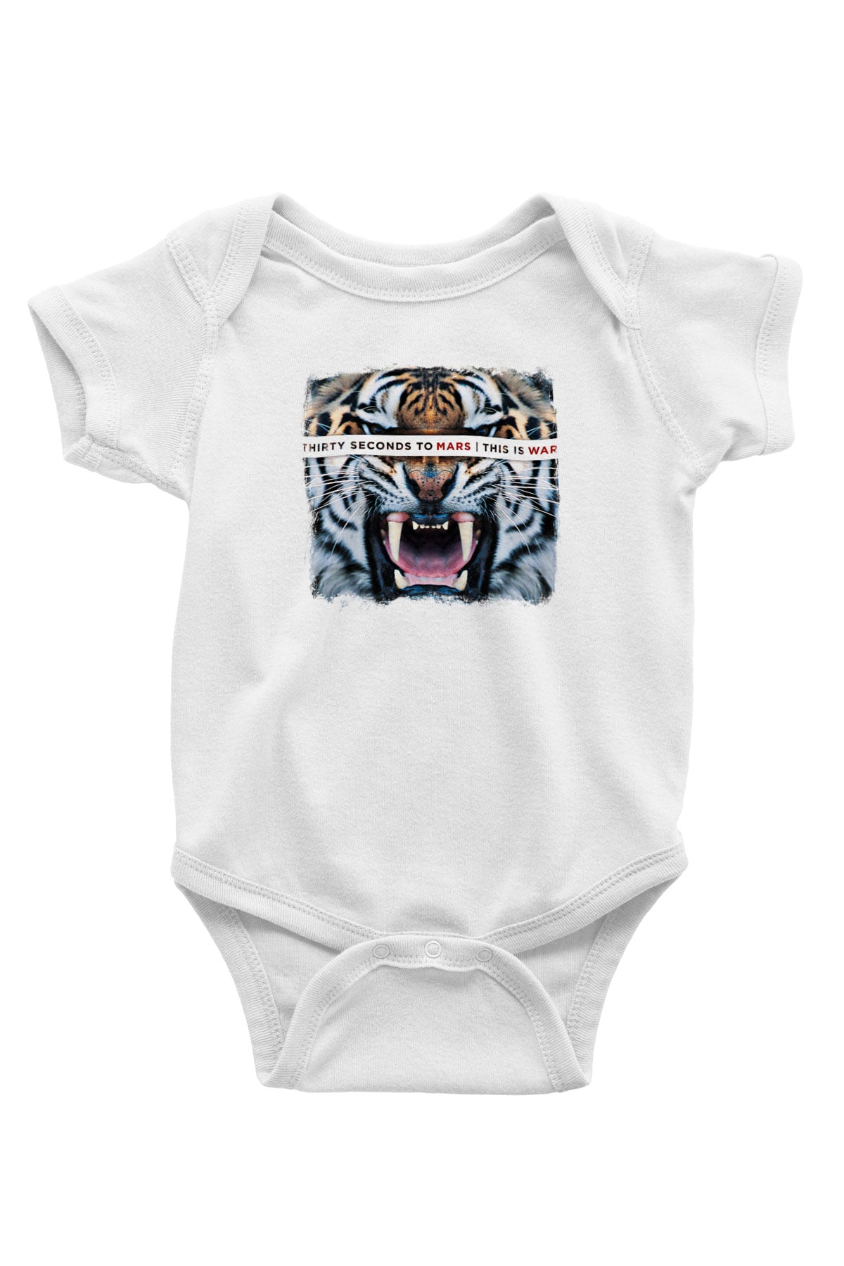 30 Seconds To Mars Baskılı Unisex Beyaz Bebek Body - Zıbın