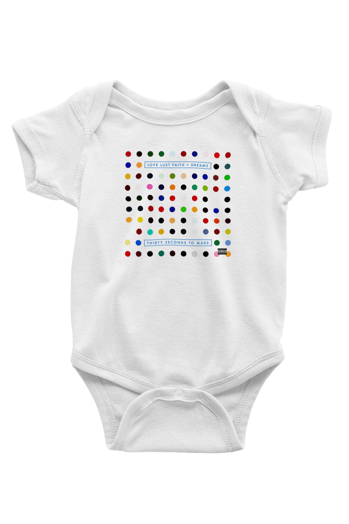30 Seconds To Mars Baskılı Unisex Beyaz Bebek Body - Zıbın