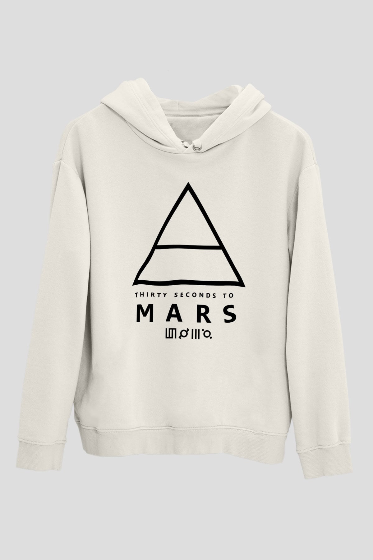 30 Seconds To Mars Baskılı Unisex Beyaz Hoodie