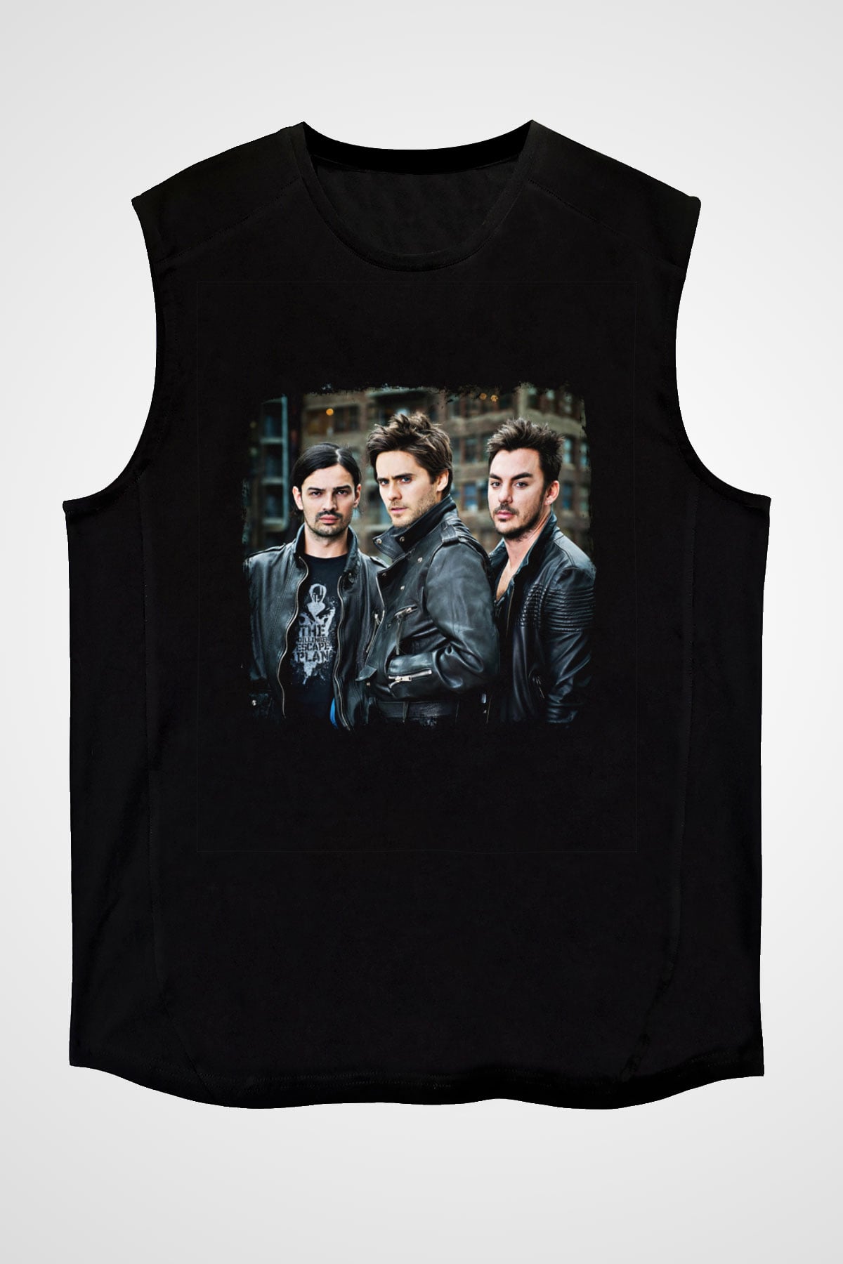 30 Seconds To Mars Baskılı Unisex Siyah Kolsuz Tişört
