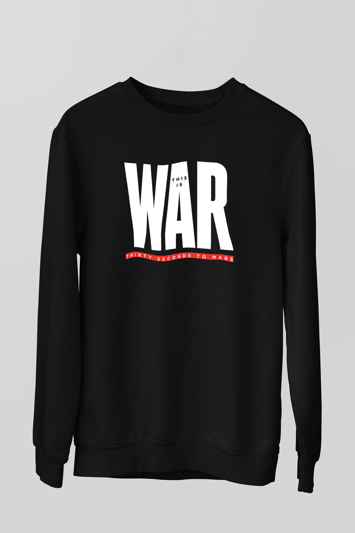 30 Seconds To Mars Baskılı Unisex Siyah Sweatshirt