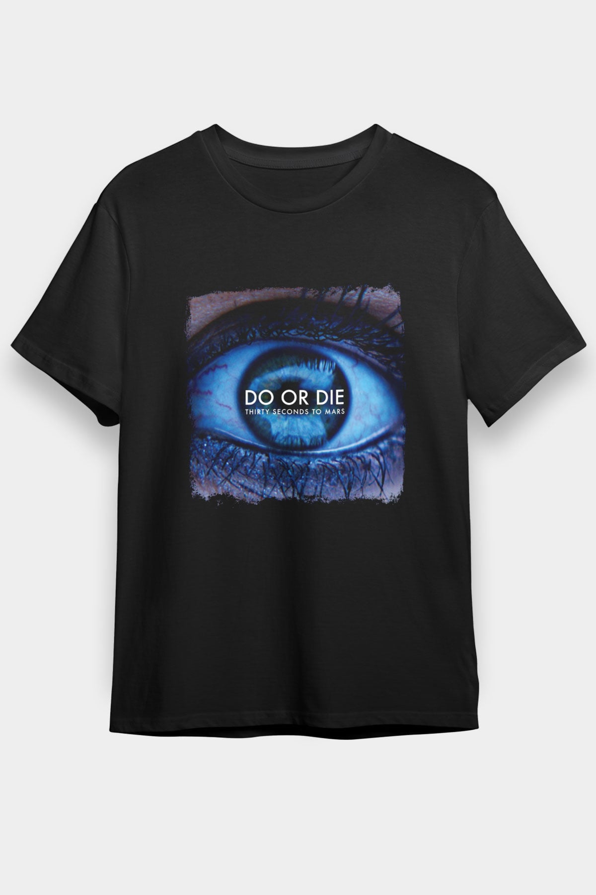 30 Seconds To Mars Baskılı Unisex Siyah Tişört