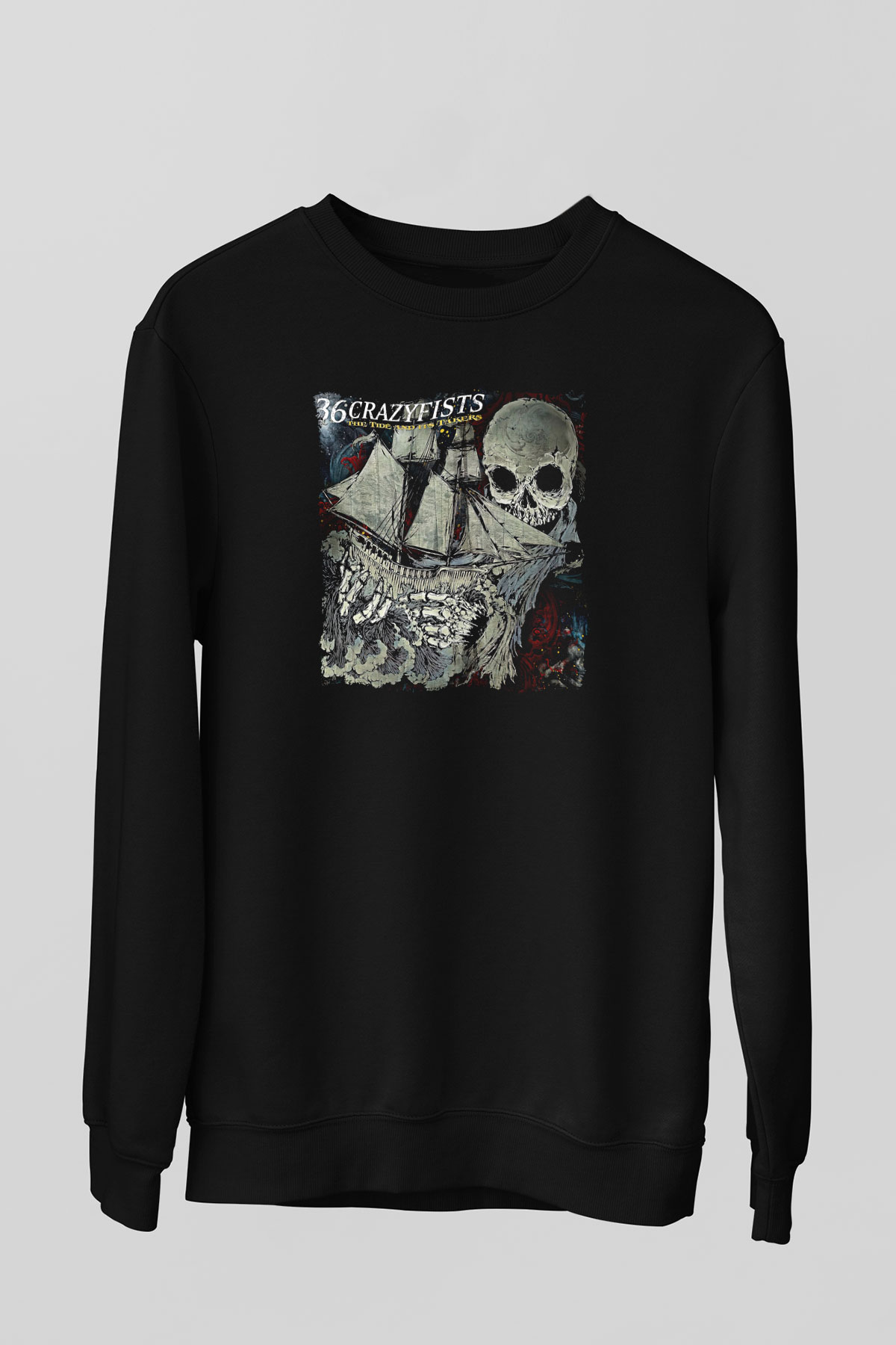 36 Crazyfists Baskılı Unisex Siyah Sweatshirt