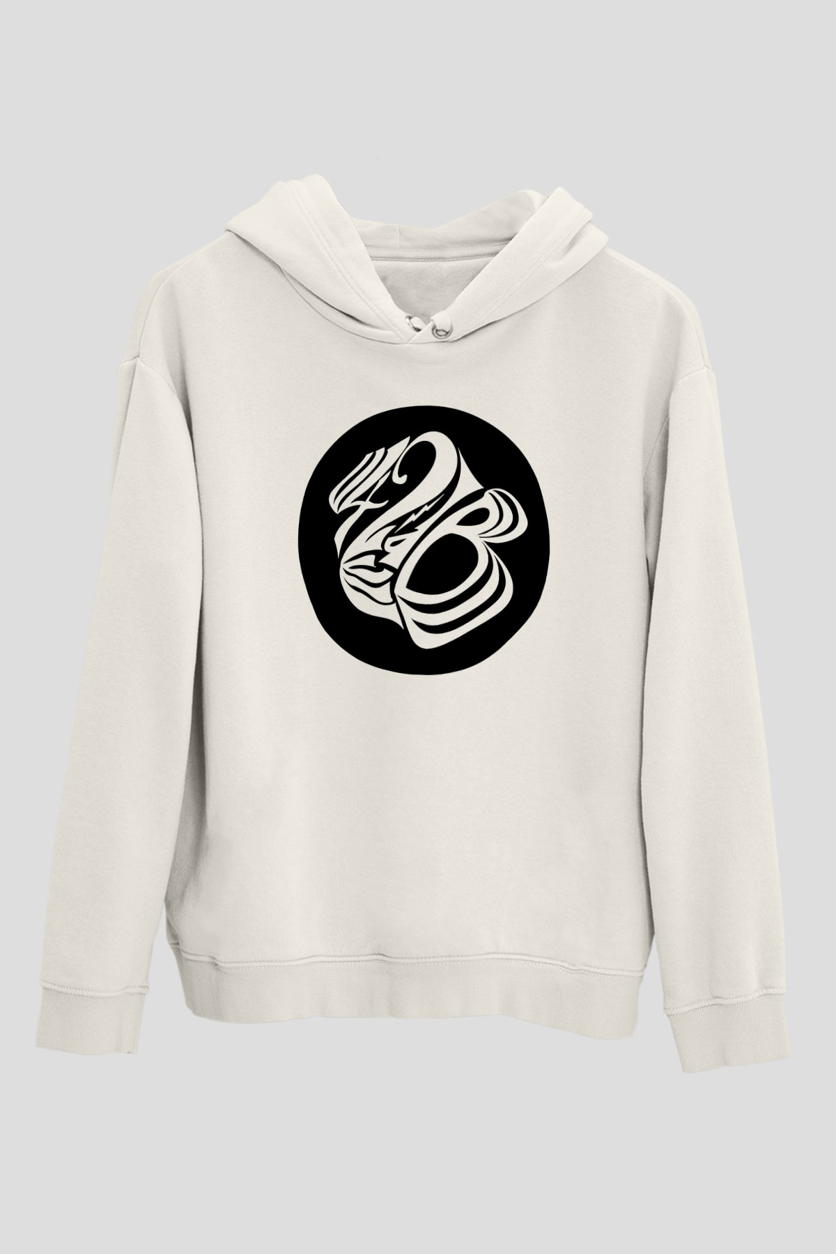 42 decibel Baskılı Unisex Beyaz Hoodie