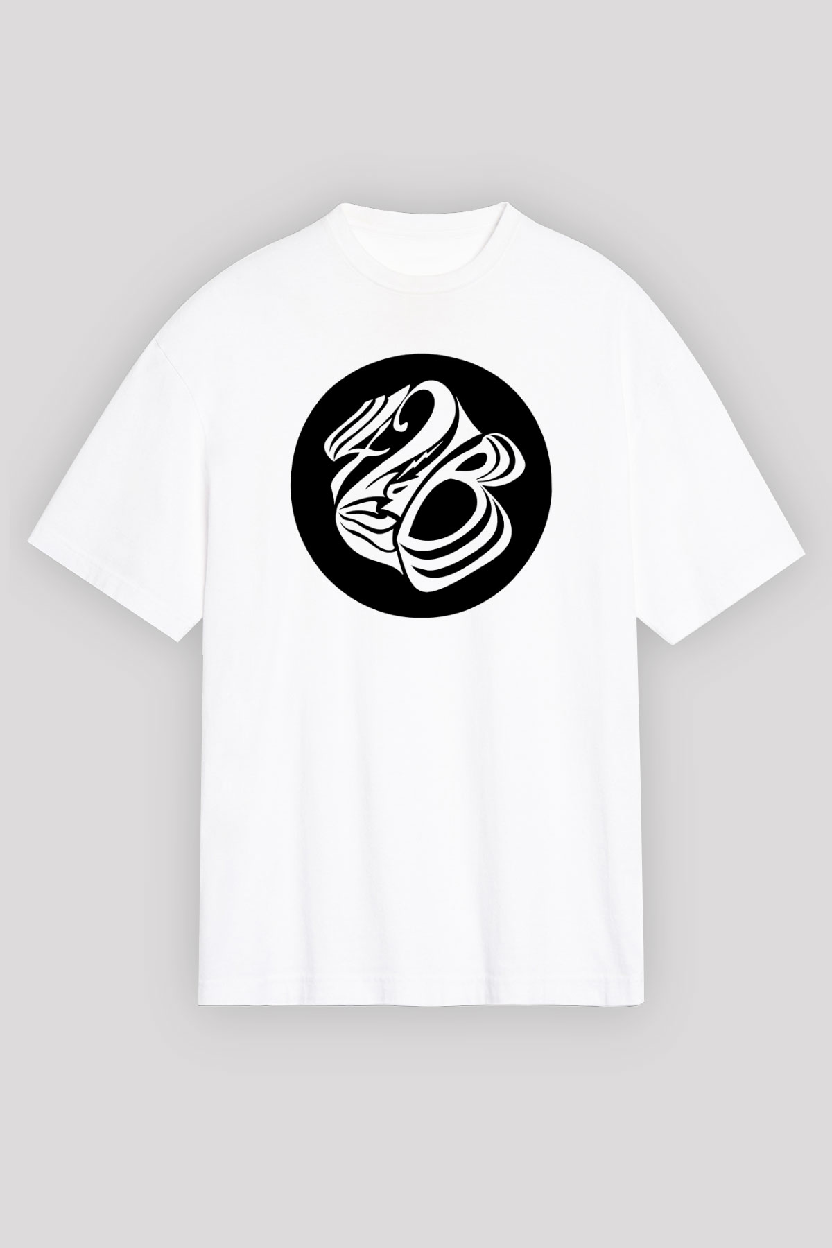 42 decibel Baskılı Unisex Beyaz Oversize Tişört
