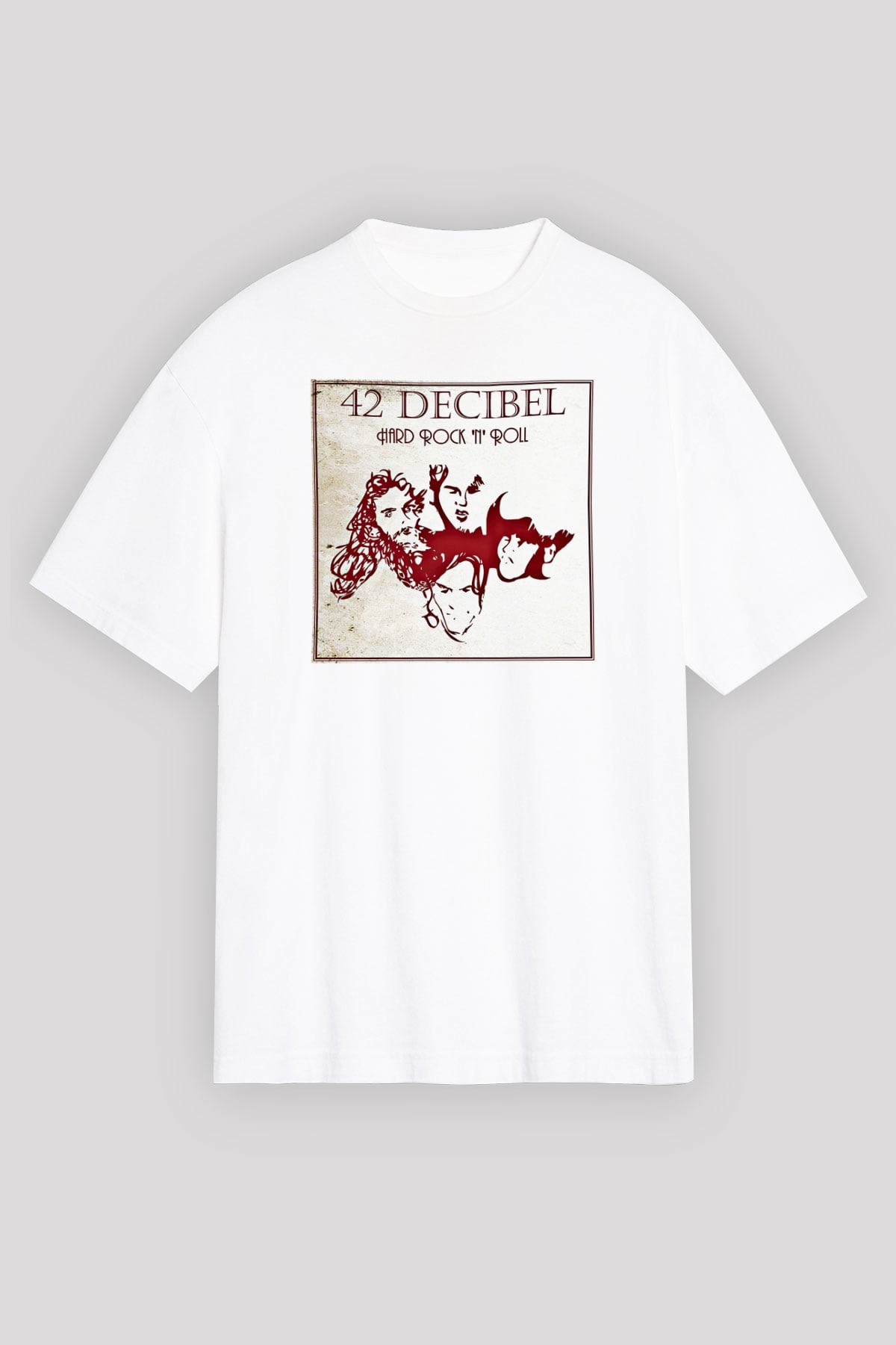 42 decibel Baskılı Unisex Beyaz Oversize Tişört
