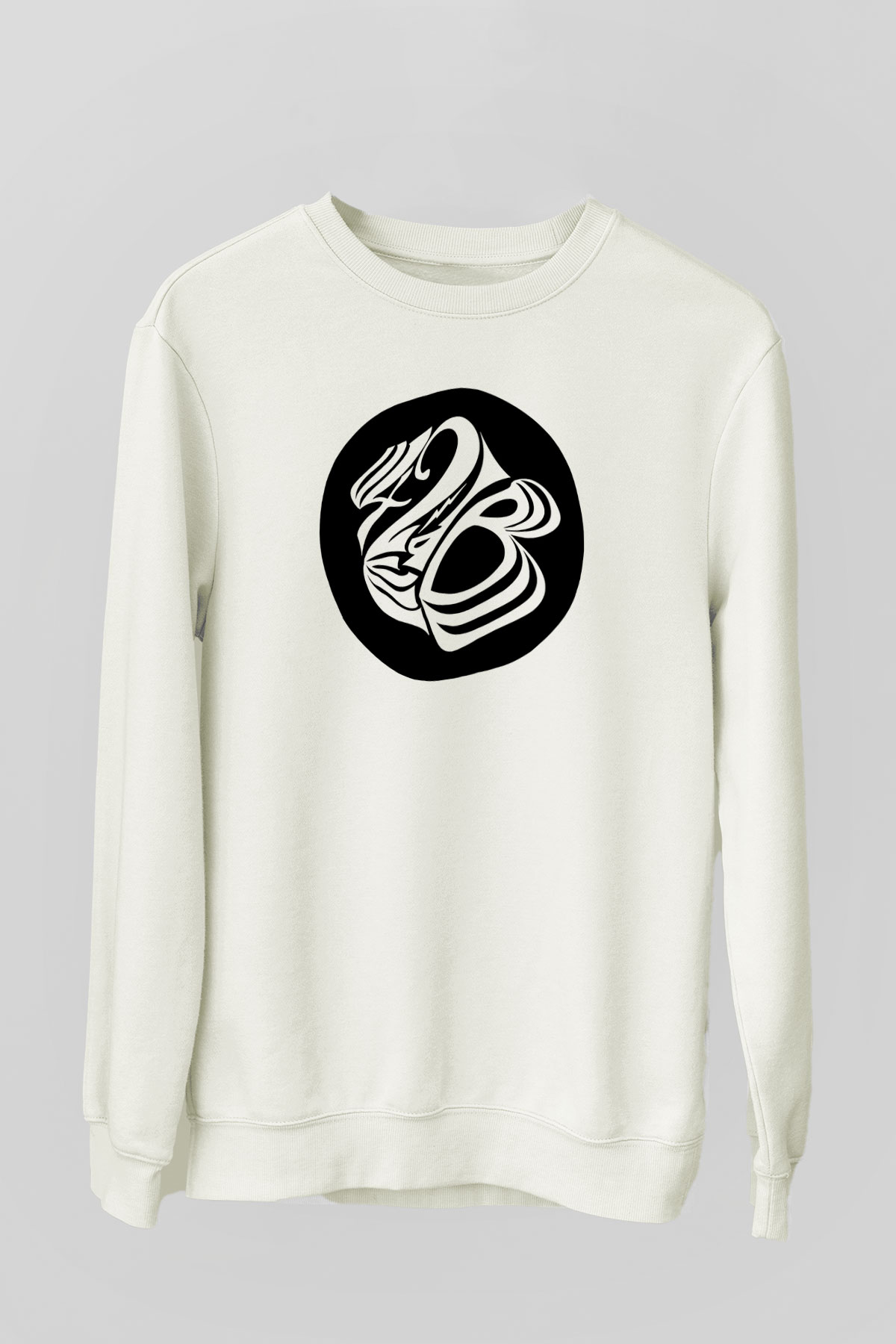 42 decibel Baskılı Unisex Beyaz Sweatshirt