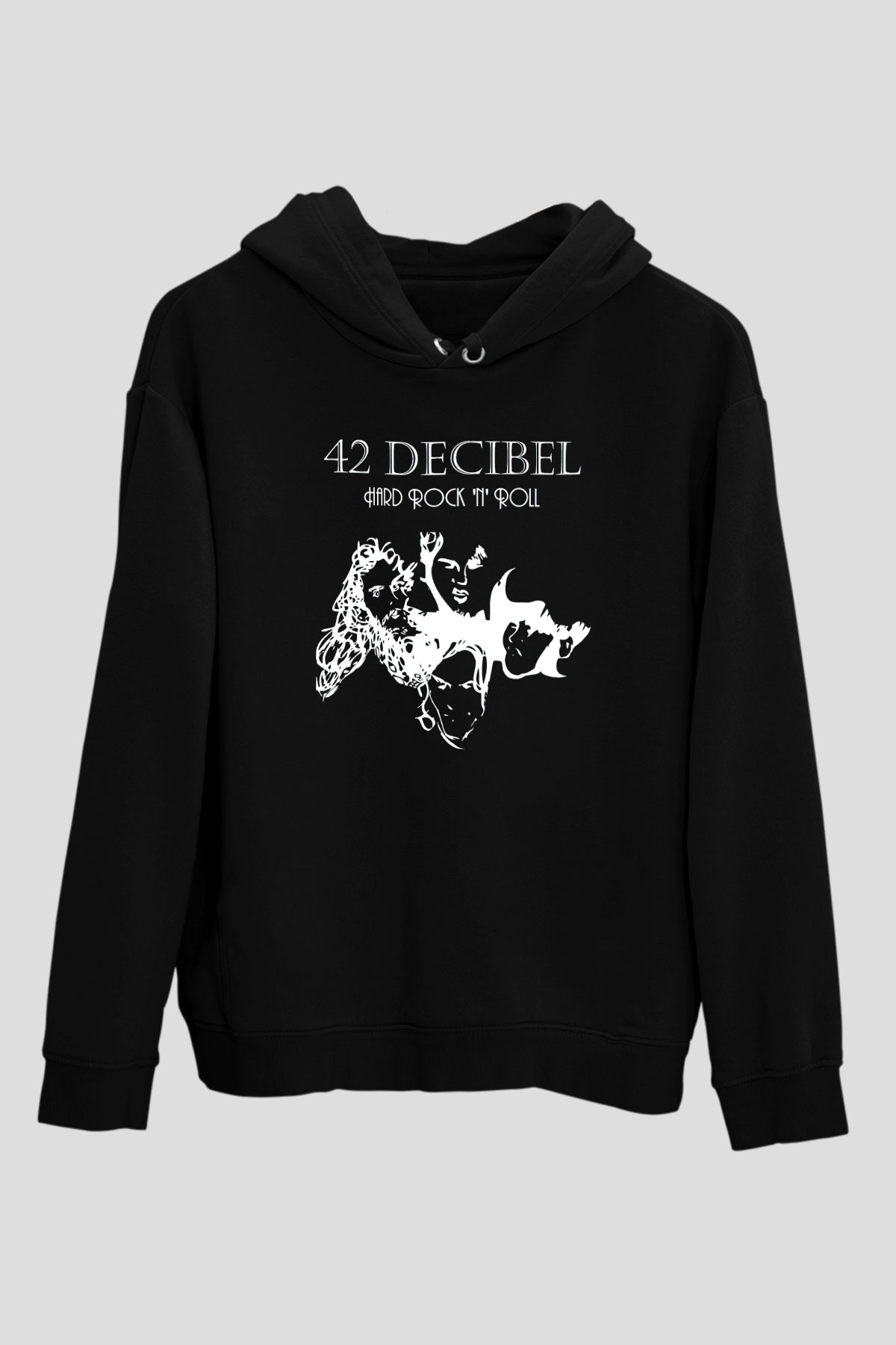 42 Decibel Siyah Unisex Hoodie