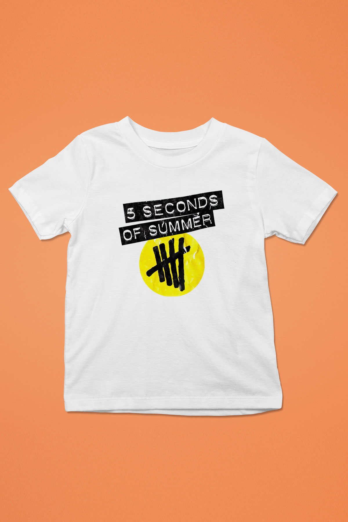 5 Seconds Of Summer Baskılı Beyaz Unisex Çocuk Tişört