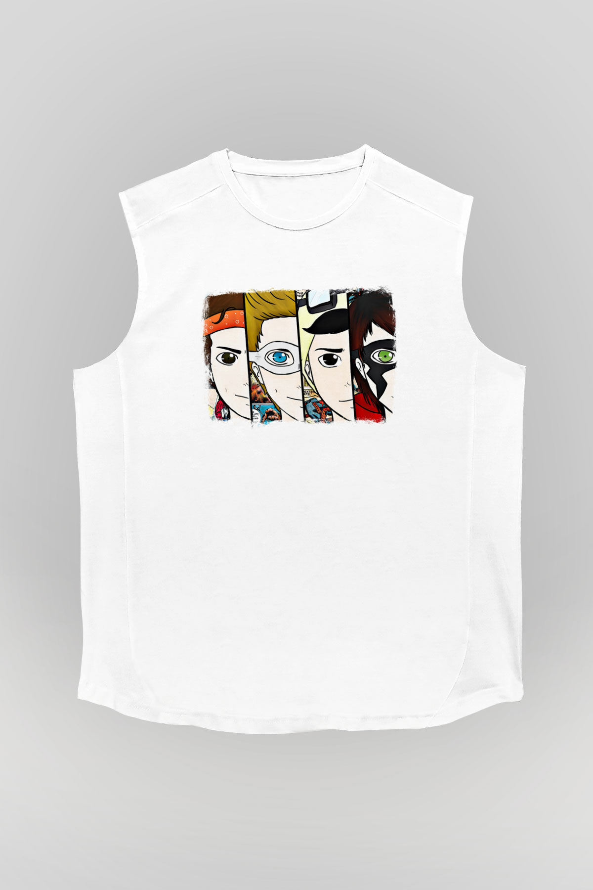 5 Seconds Of Summer Baskılı Unisex Beyaz Kolsuz Tişört