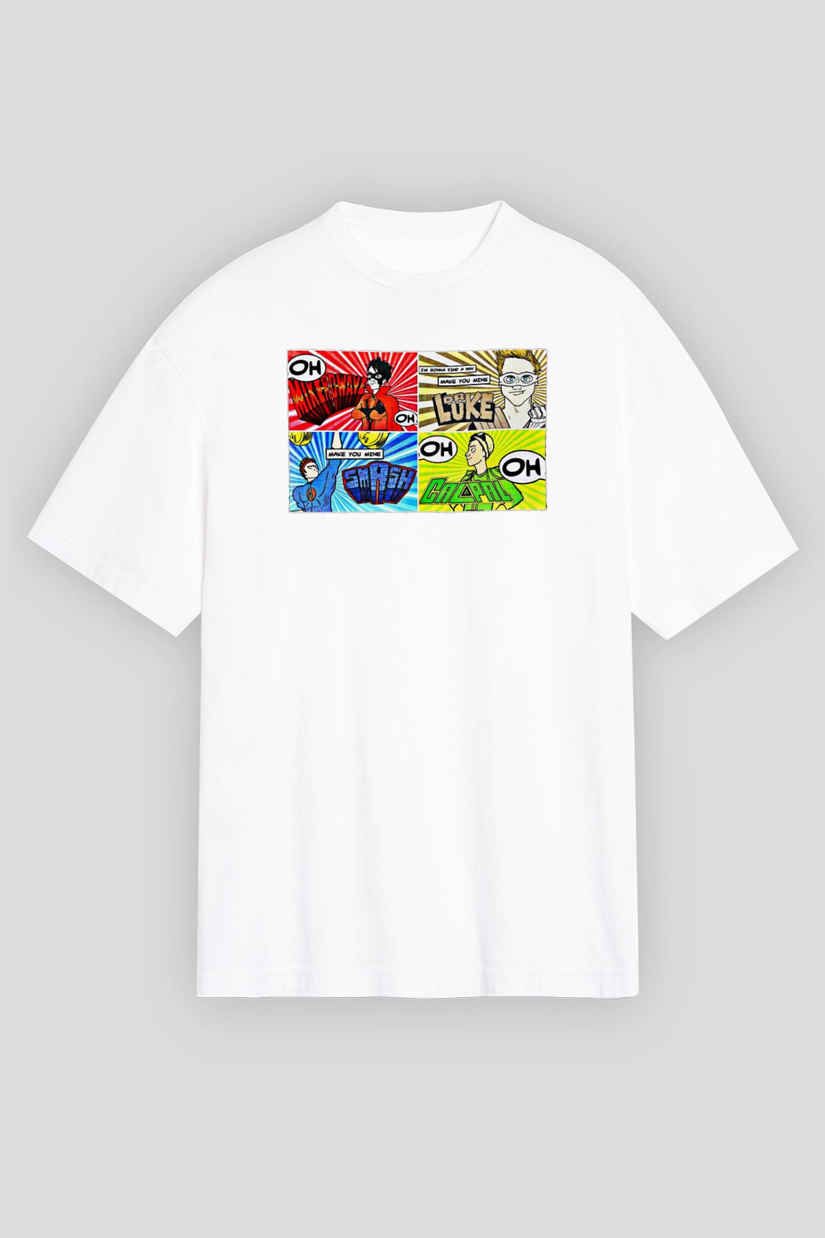 5 Seconds Of Summer Baskılı Unisex Beyaz Oversize Tişört