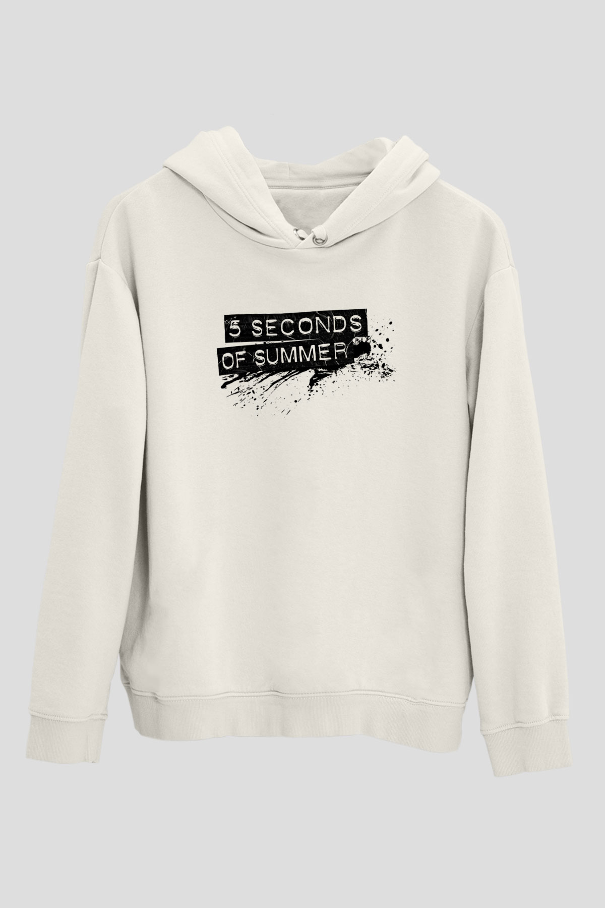 5 Seconds Of Summer Baskılı Unisex Beyaz Hoodie