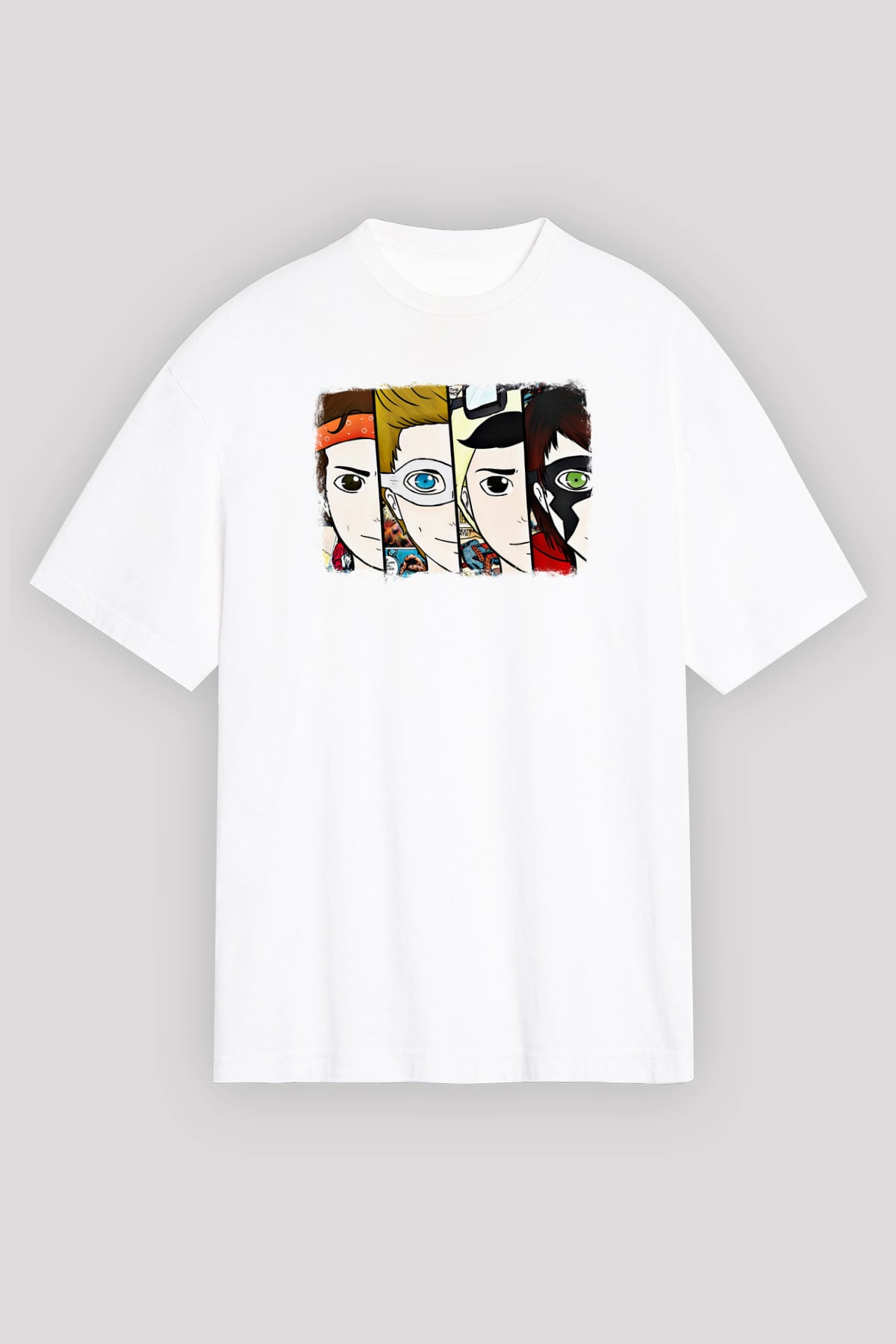 5 Seconds Of Summer Baskılı Unisex Beyaz Oversize Tişört
