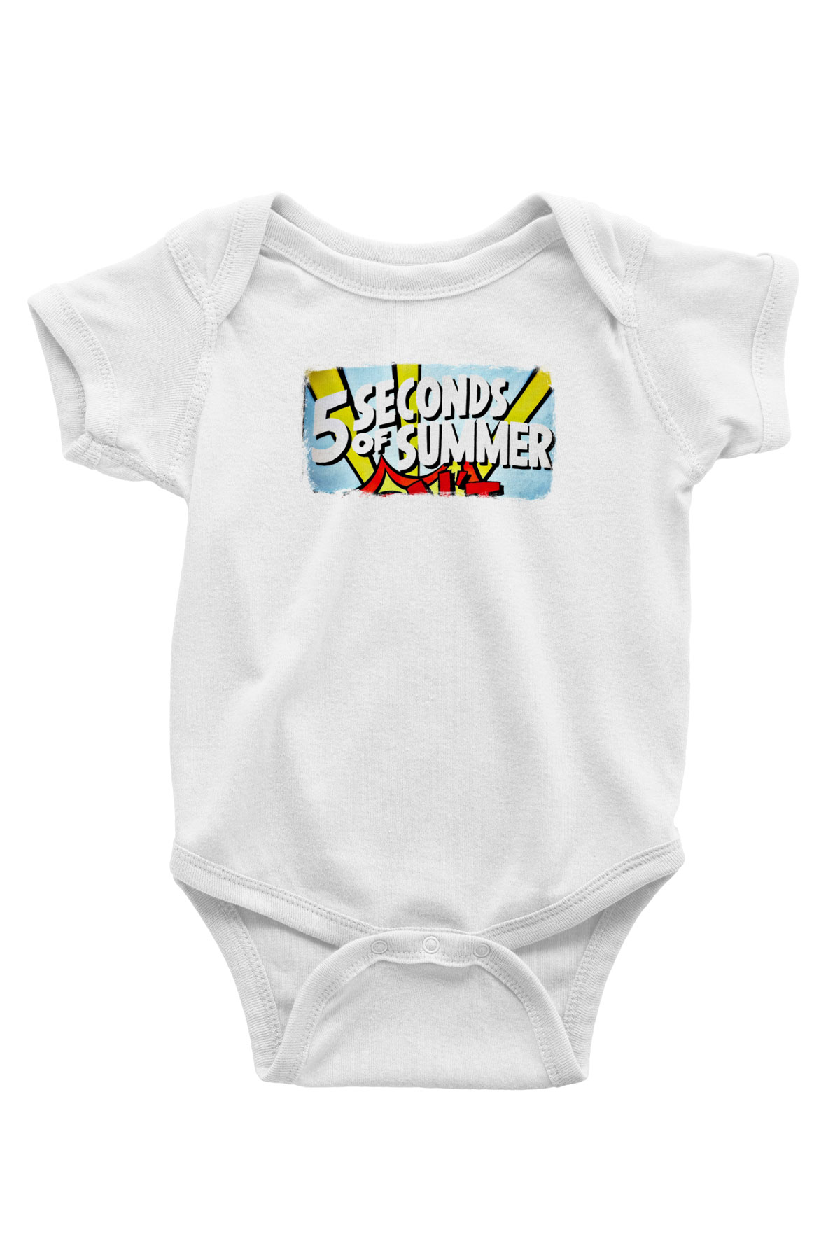 5 Seconds Of Summer Baskılı Unisex Beyaz Bebek Body - Zıbın