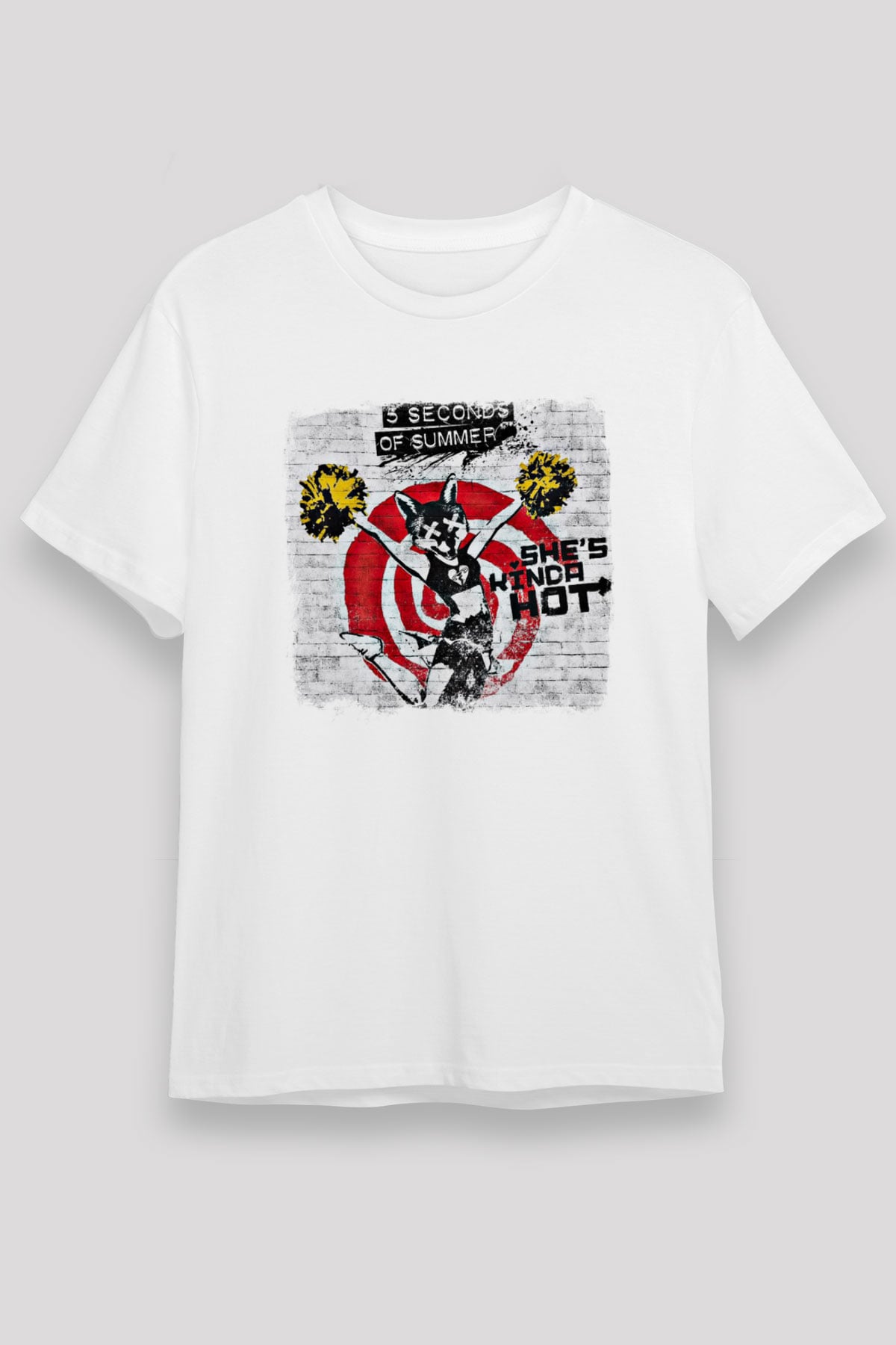 5 Seconds Of Summer Baskılı Unisex Beyaz Tişört