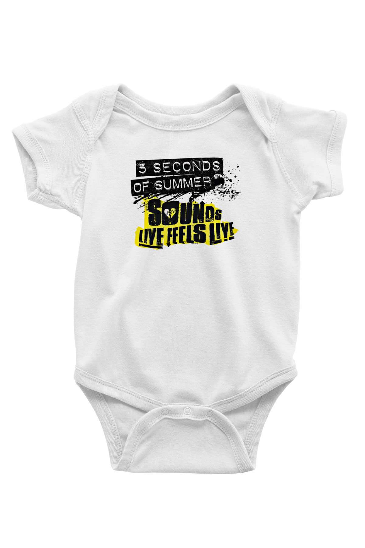 5 Seconds Of Summer Baskılı Unisex Beyaz Bebek Body - Zıbın